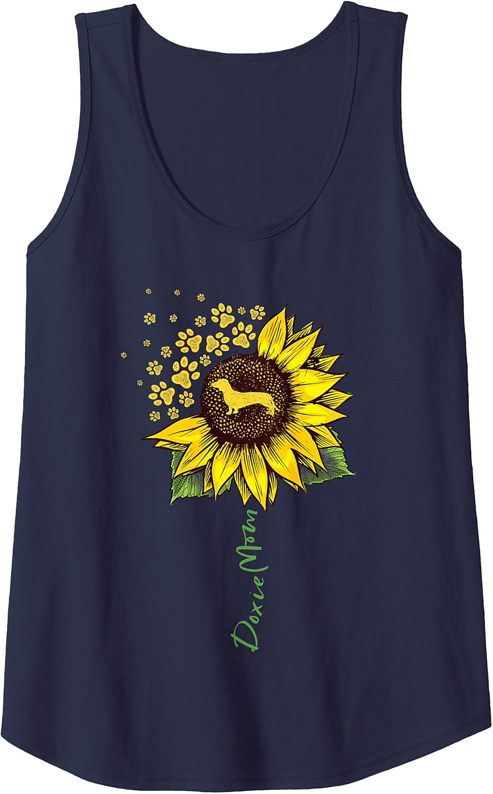 Doxie Mom Sunflower Graphic Tank Top Summer Wear