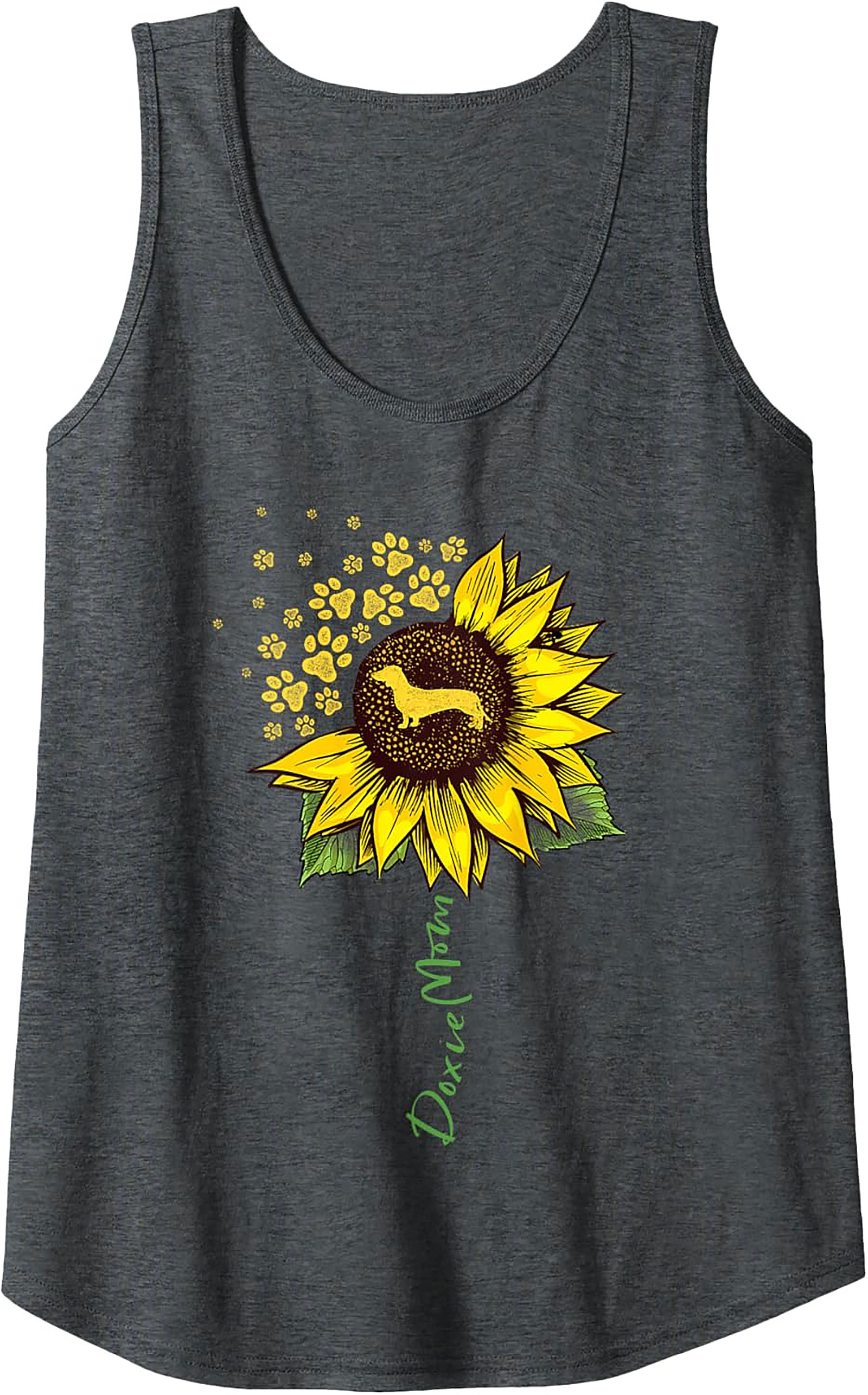 Doxie Mom Sunflower Graphic Tank Top Summer Wear