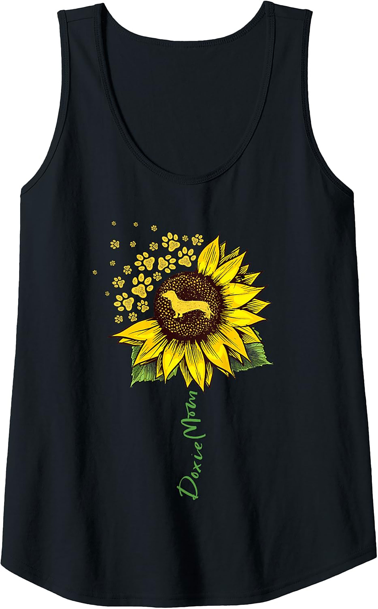 Doxie Mom Sunflower Graphic Tank Top Summer Wear