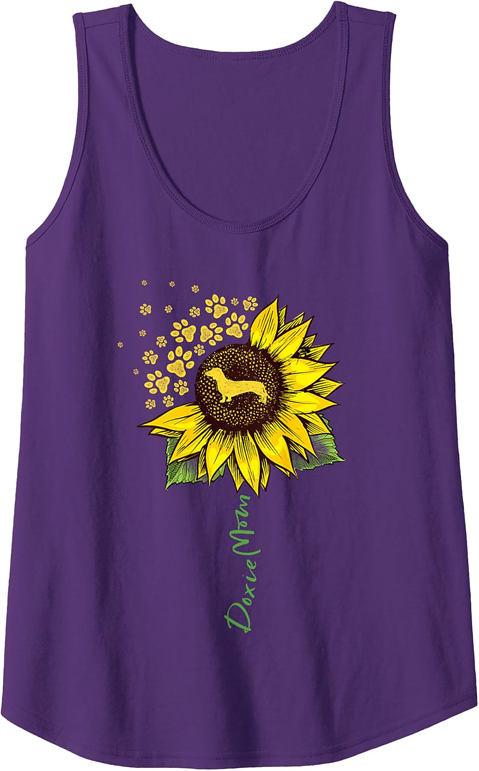 Doxie Mom Sunflower Graphic Tank Top Summer Wear