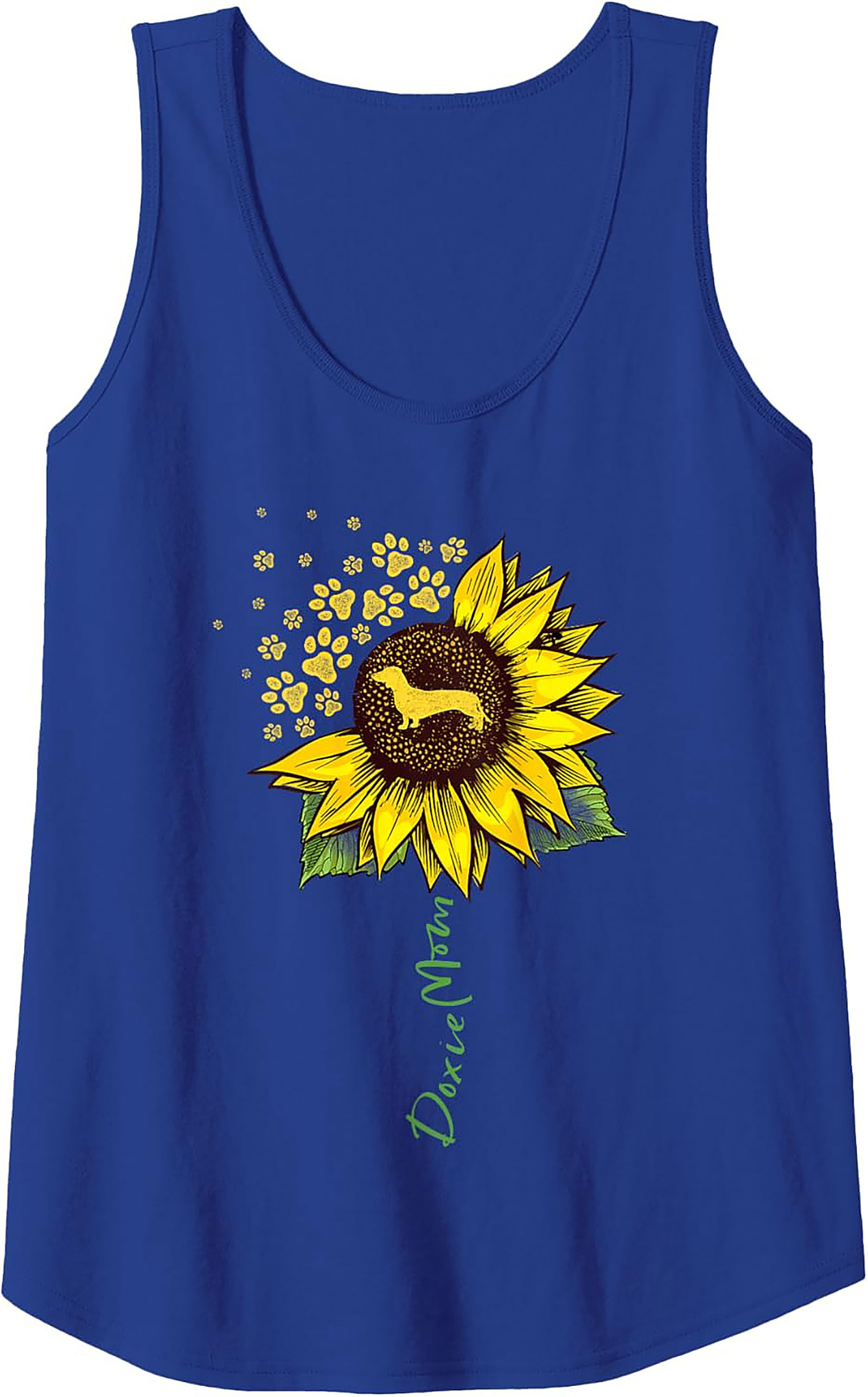 Doxie Mom Sunflower Graphic Tank Top Summer Wear