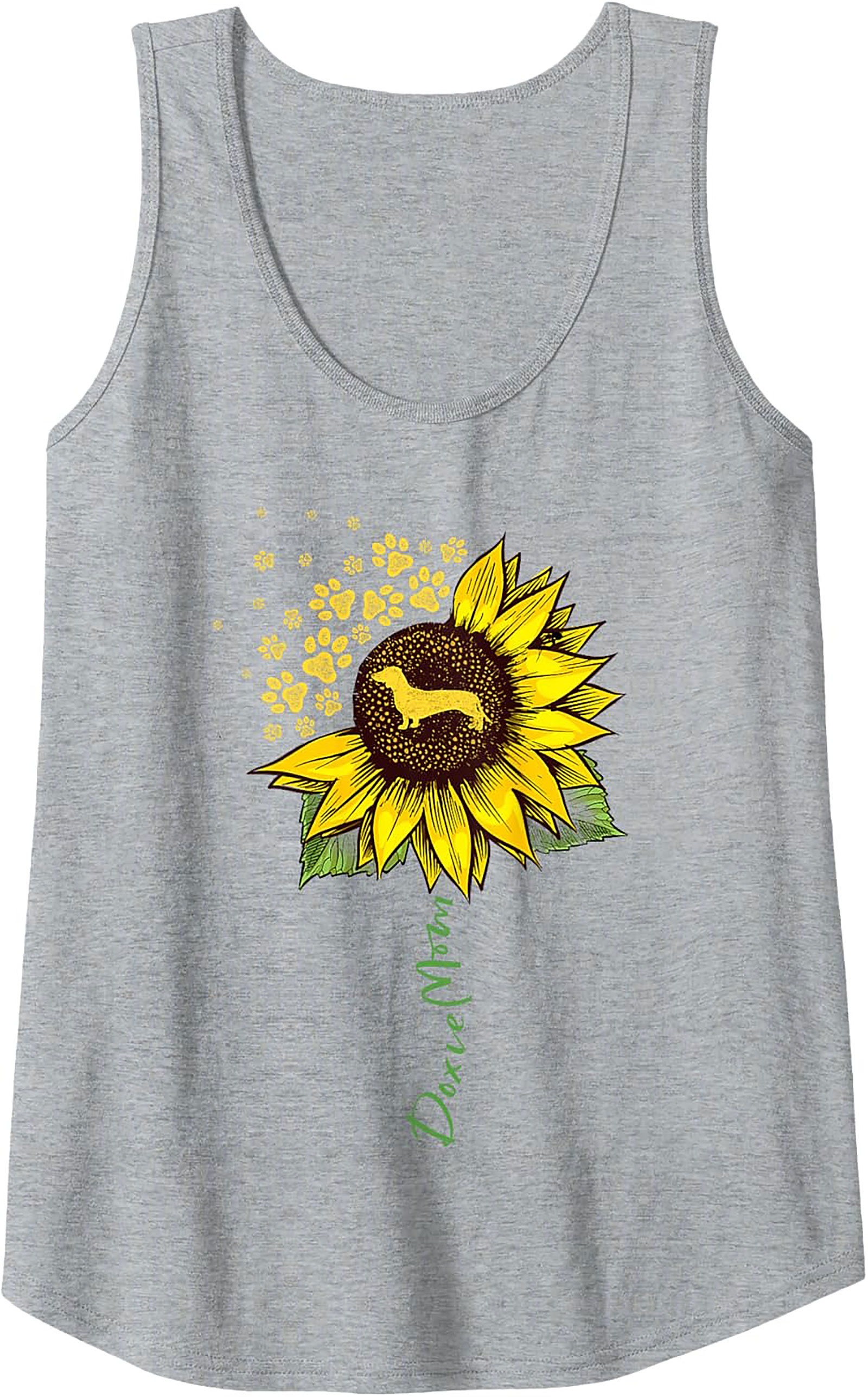 Doxie Mom Sunflower Graphic Tank Top Summer Wear