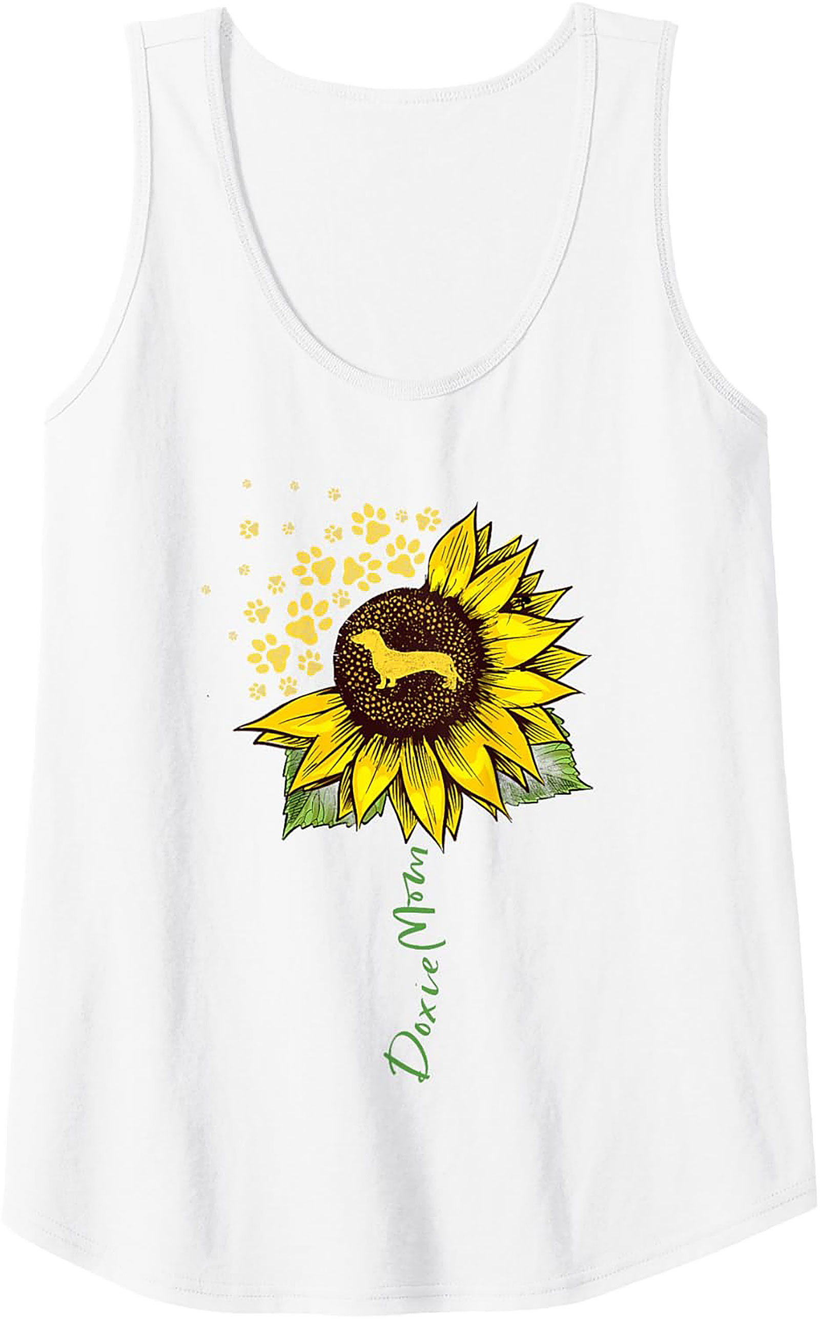 Doxie Mom Sunflower Graphic Tank Top Summer Wear