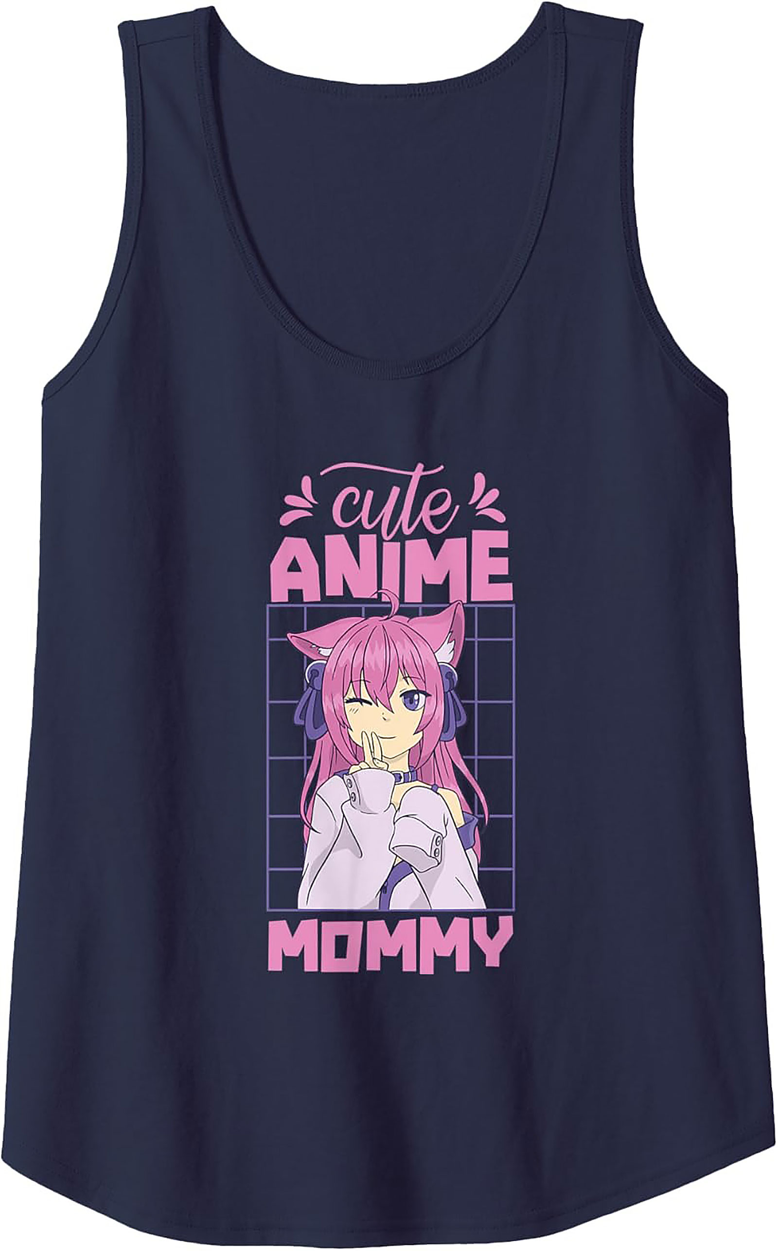 Cute Anime Mommy Tank Top Kawaii Neko Girl Graphic Tank cute-anime-mommy-tank-top-kawaii-neko-girl-graphic-tank