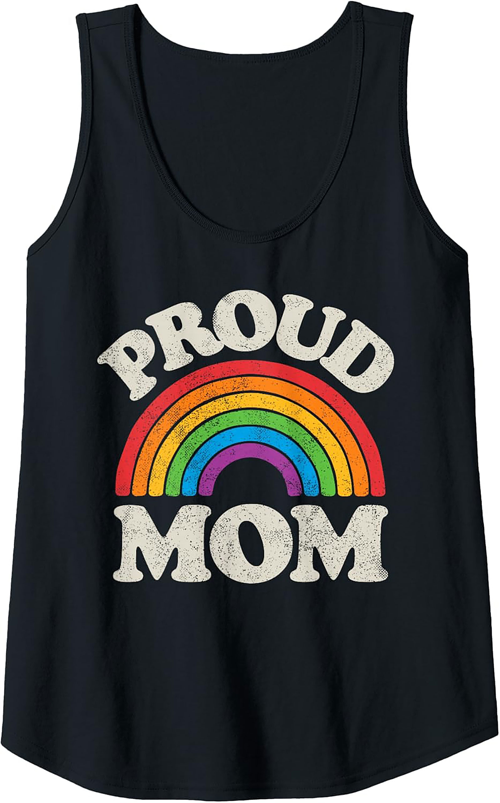 Proud Mom Rainbow Pride Graphic Tank Top Summer Wear
