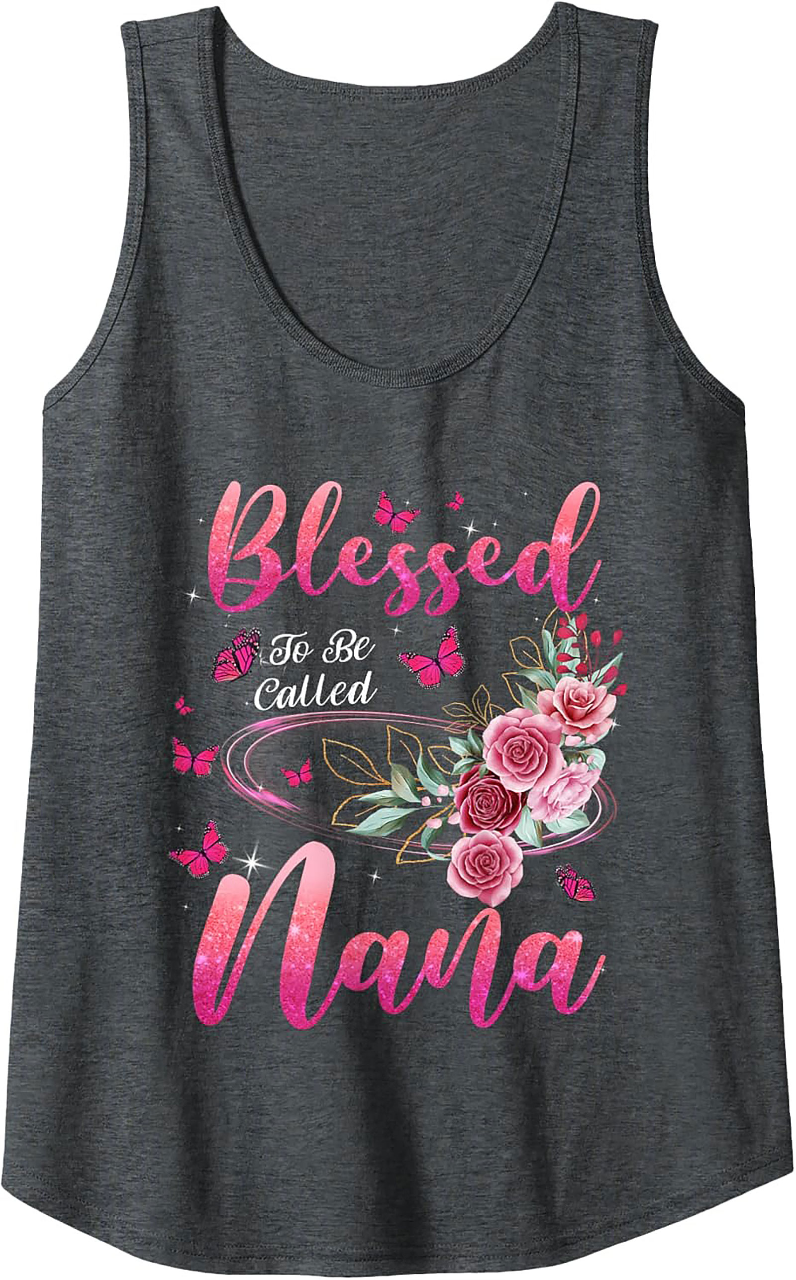 Blessed Nana Tank Top Floral Grandma Sleeveless Shirt
