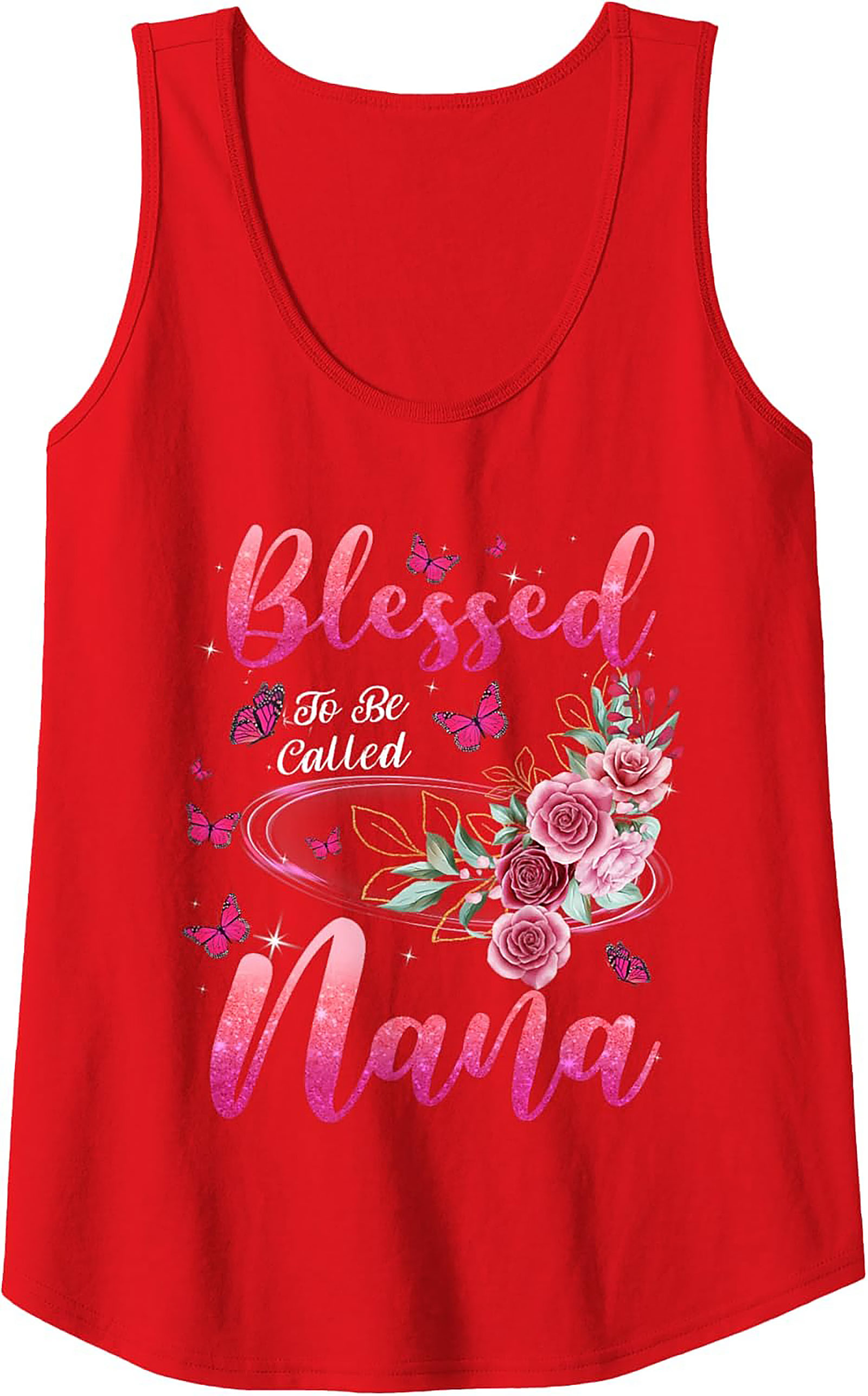 Blessed Nana Tank Top Floral Grandma Sleeveless Shirt