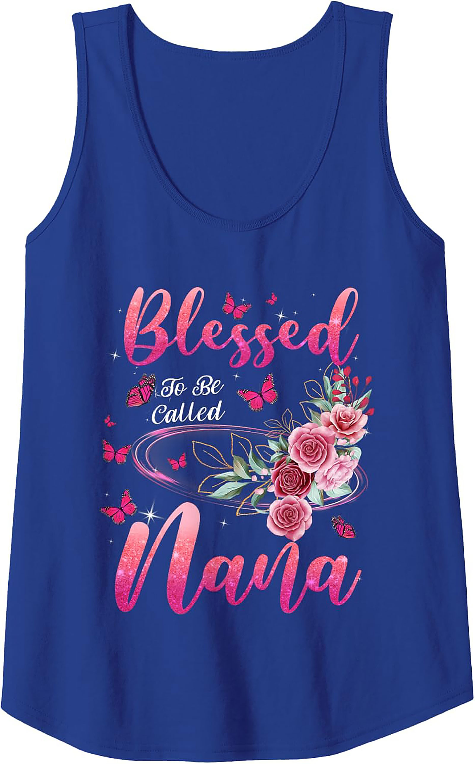Blessed Nana Tank Top Floral Grandma Sleeveless Shirt