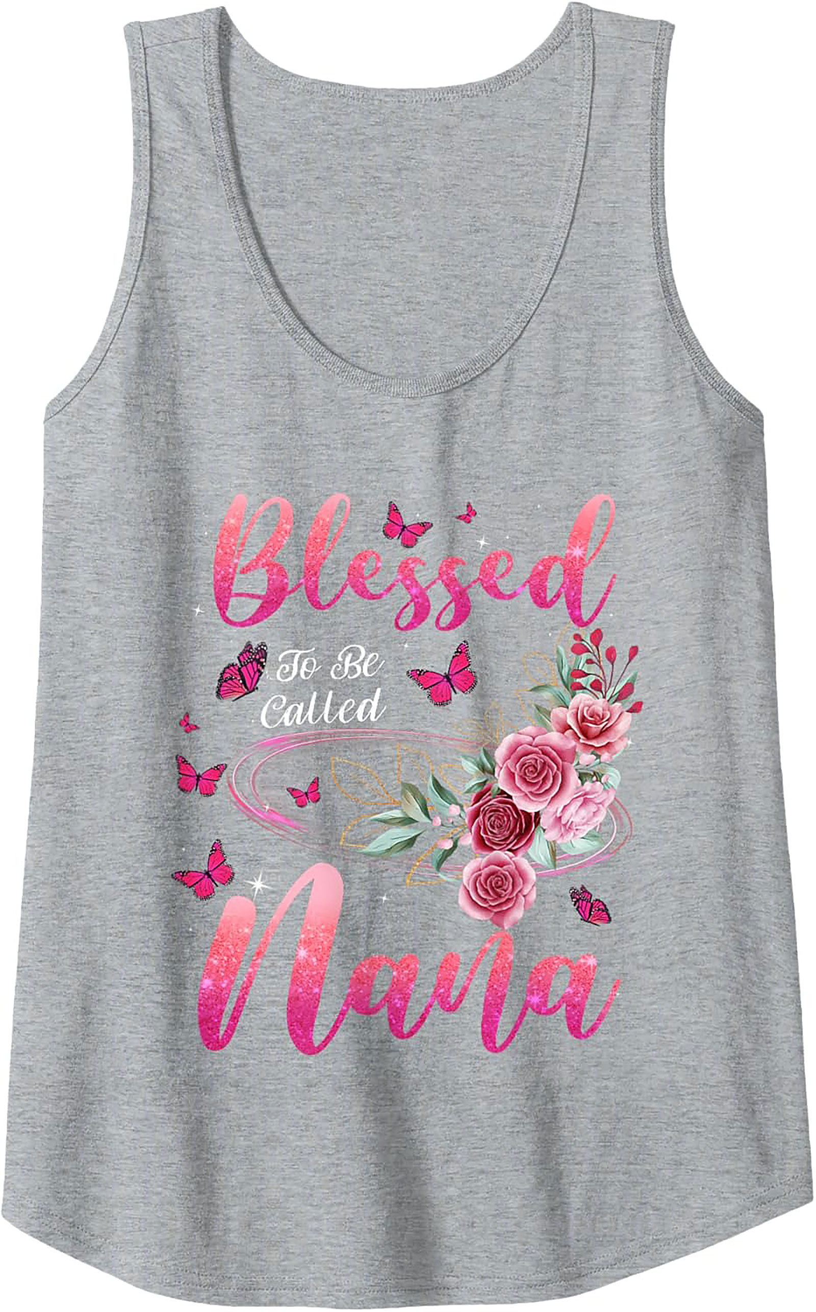 Blessed Nana Tank Top Floral Grandma Sleeveless Shirt