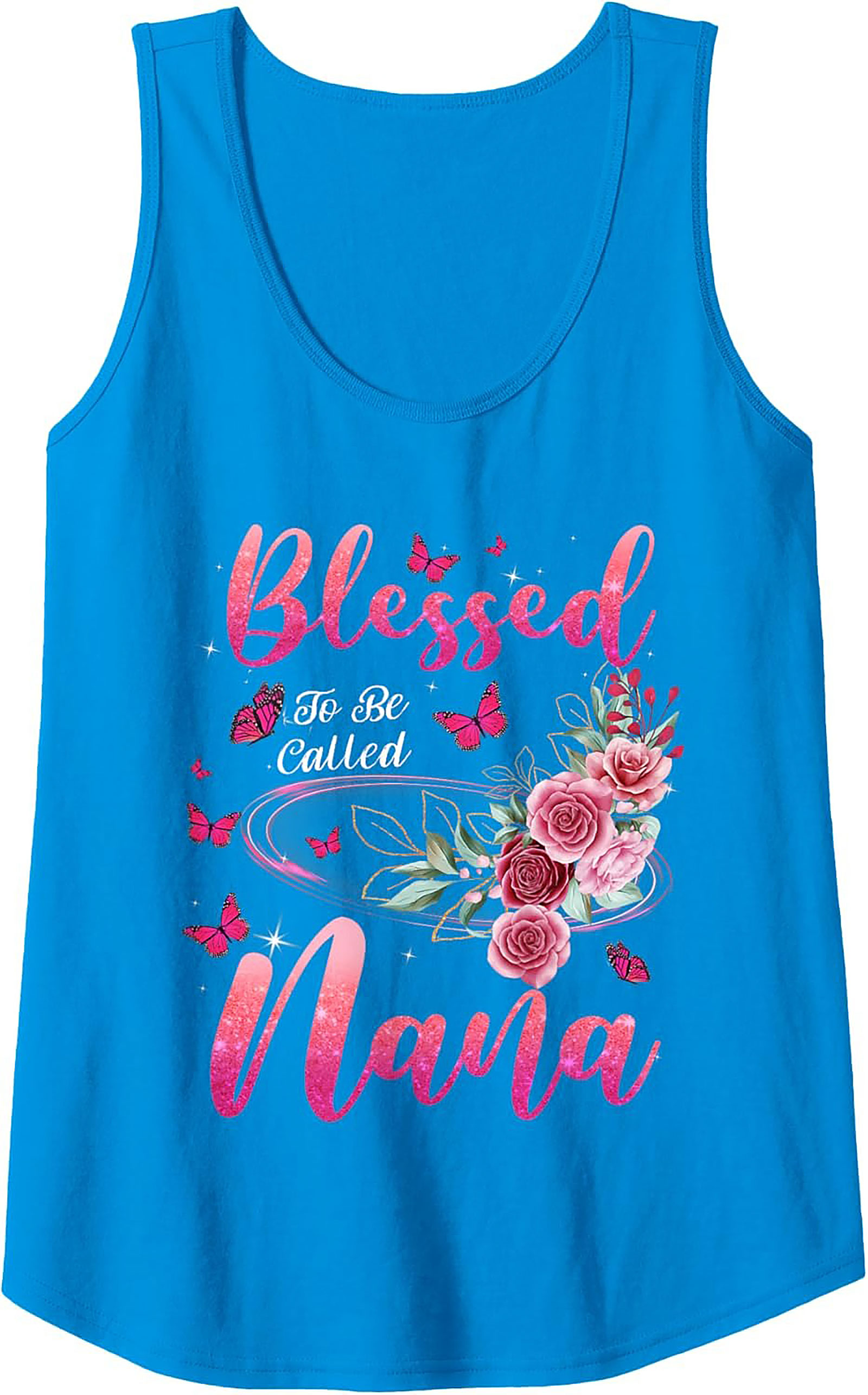Blessed Nana Tank Top Floral Grandma Sleeveless Shirt