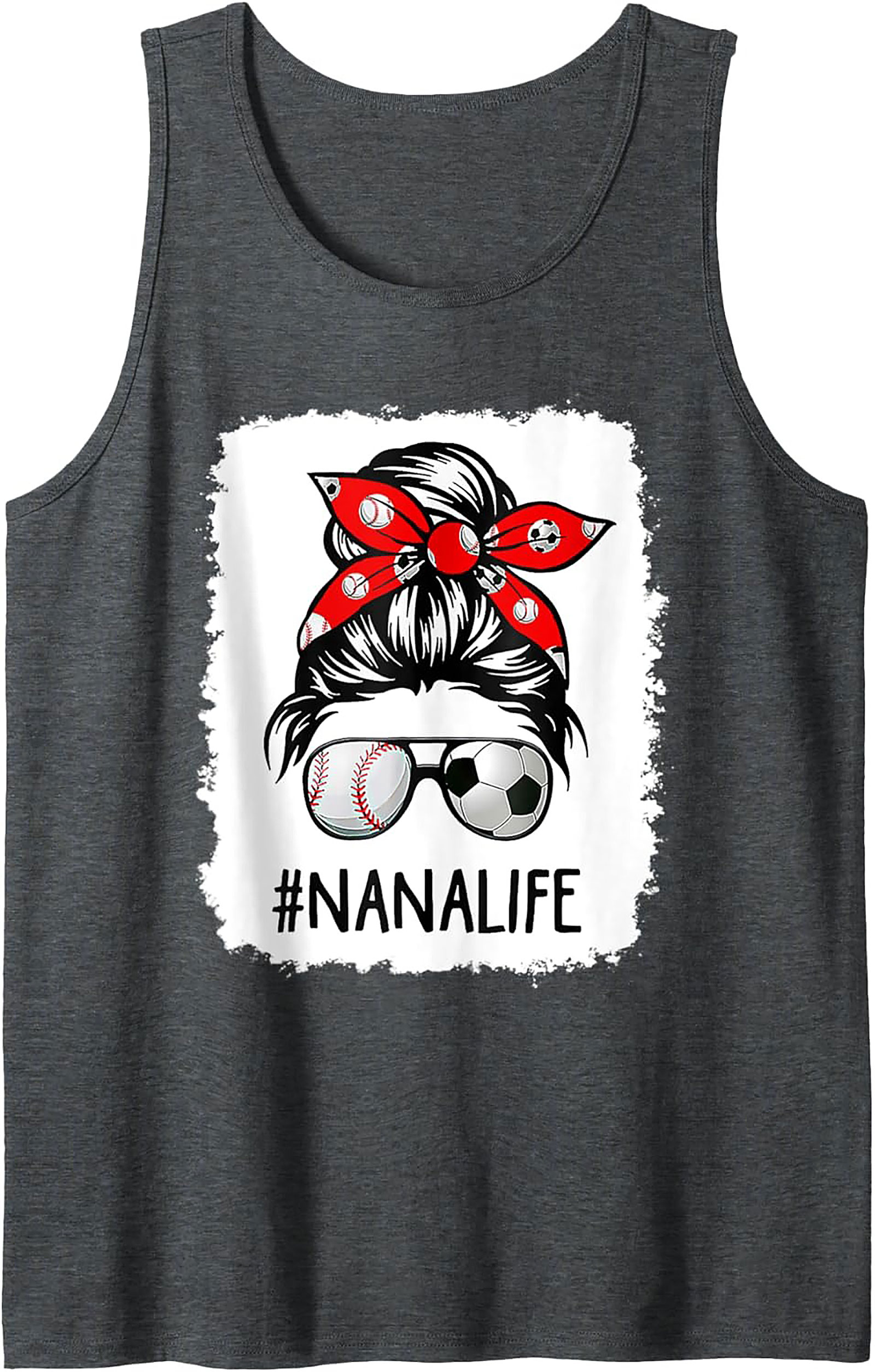 Nana Life Sports Graphic Tank Top Baseball Soccer Grandma Gift