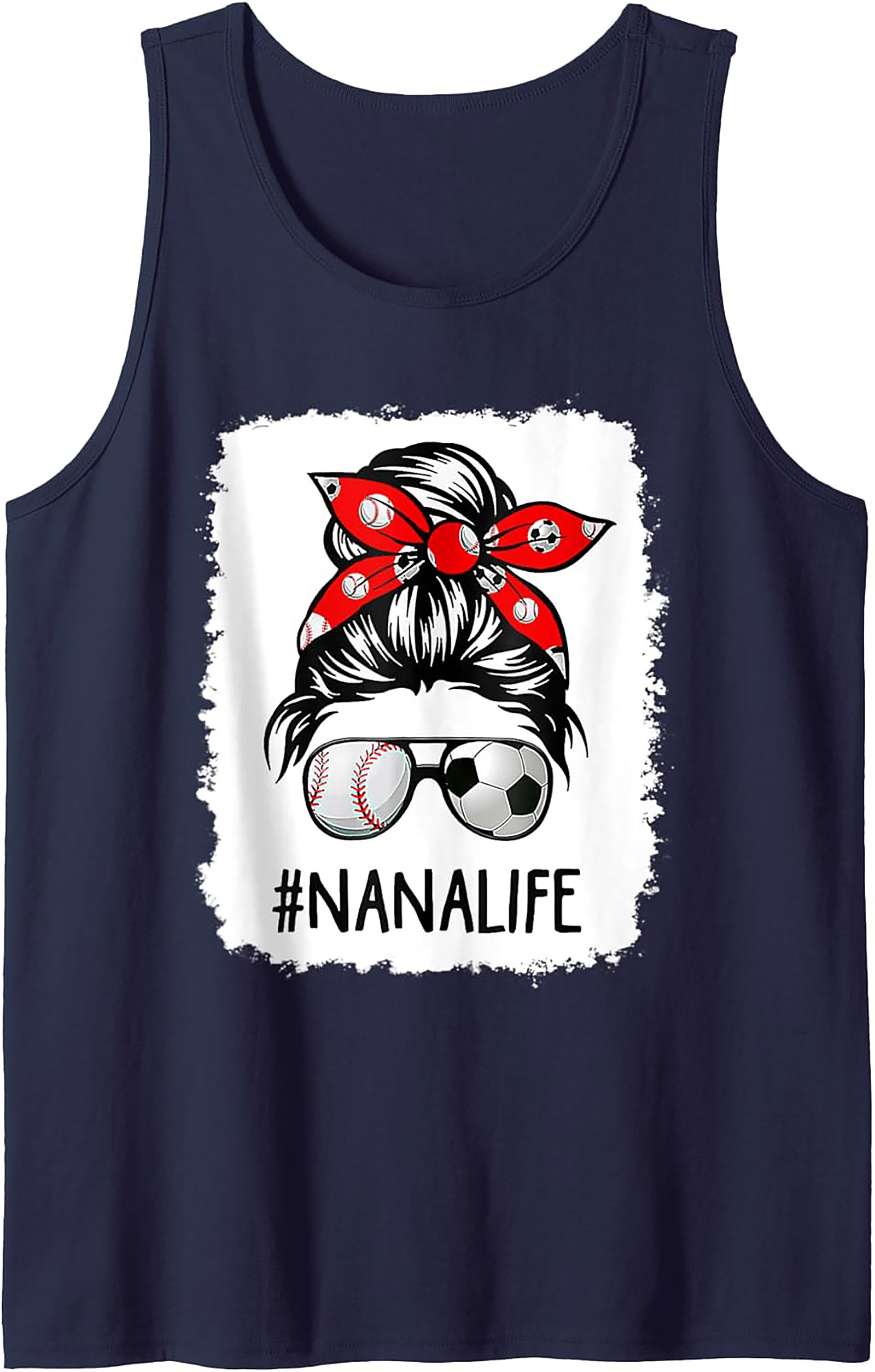 Nana Life Sports Graphic Tank Top Baseball Soccer Grandma Gift