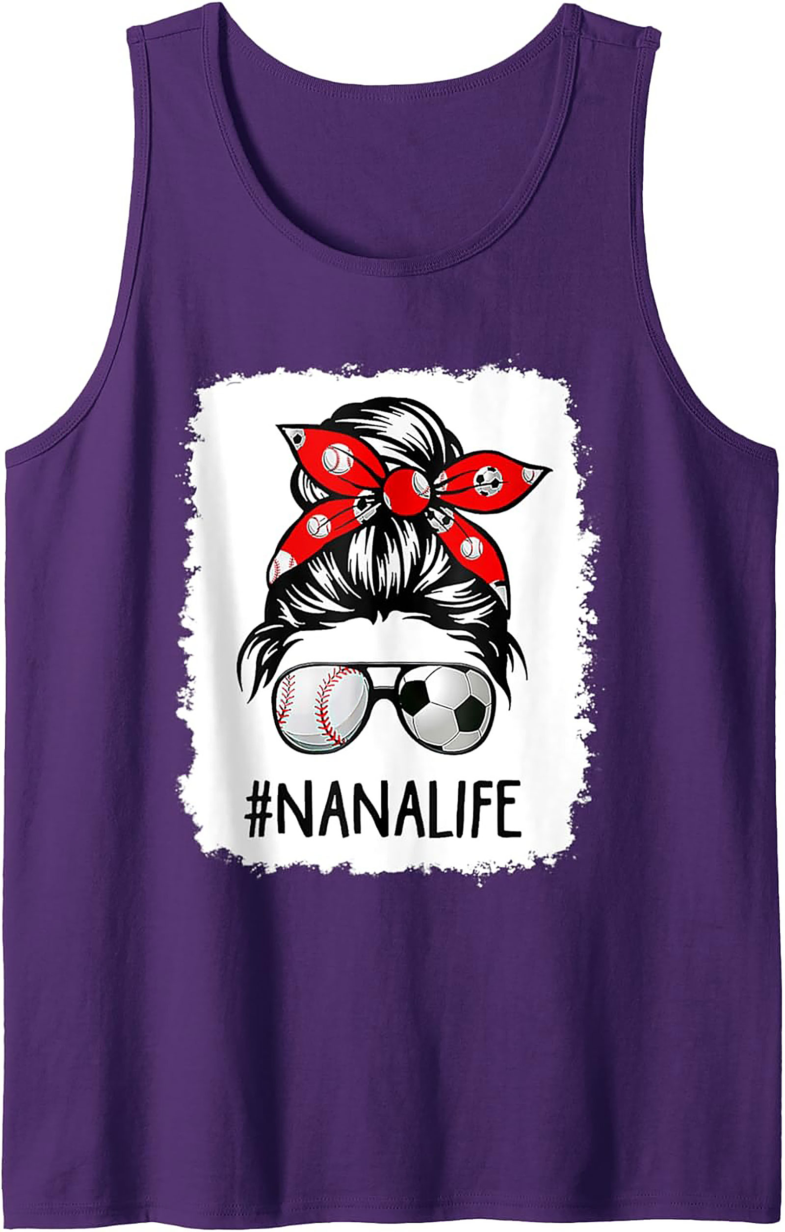 Nana Life Sports Graphic Tank Top Baseball Soccer Grandma Gift
