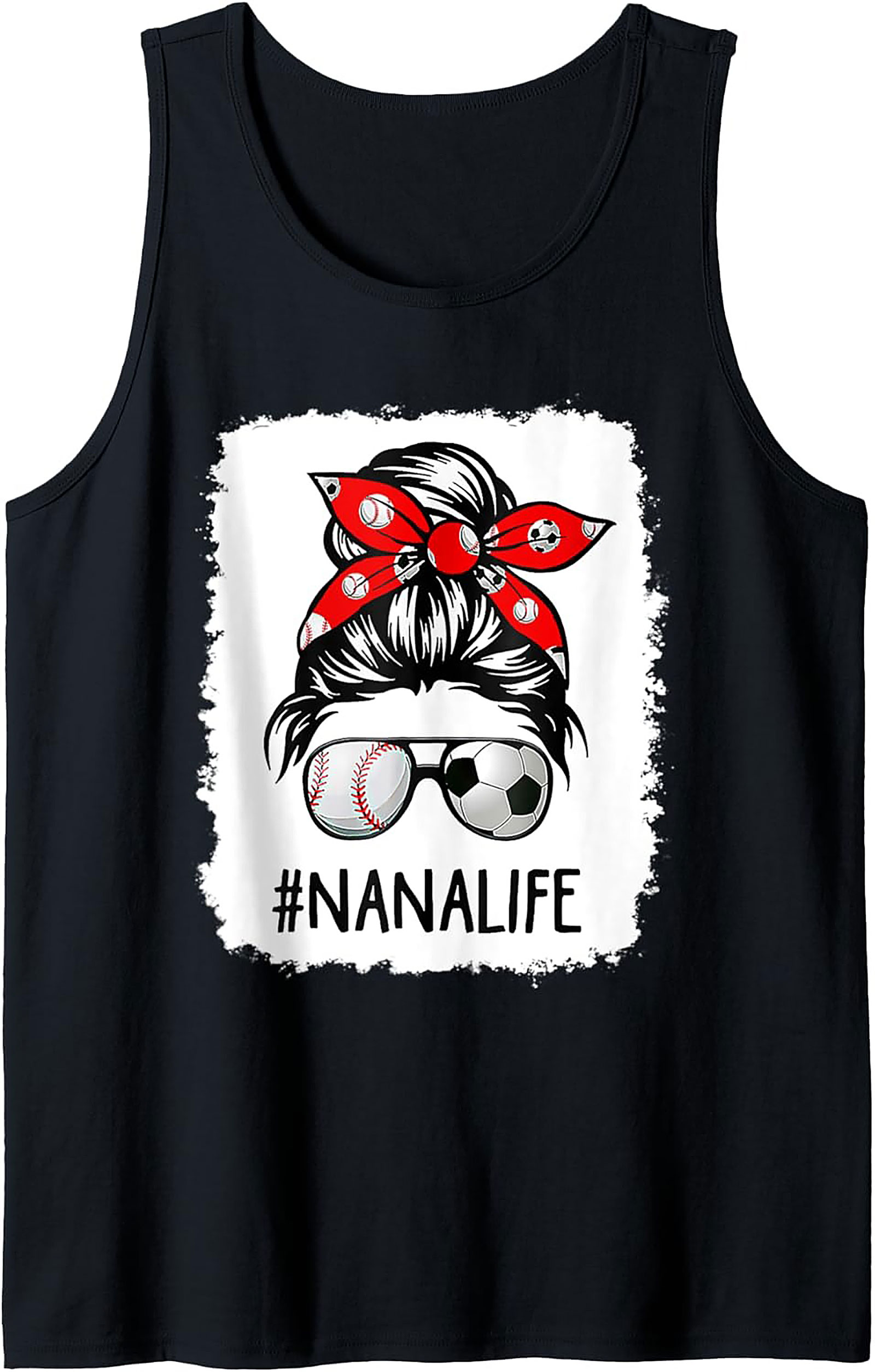 Nana Life Sports Graphic Tank Top Baseball Soccer Grandma Gift
