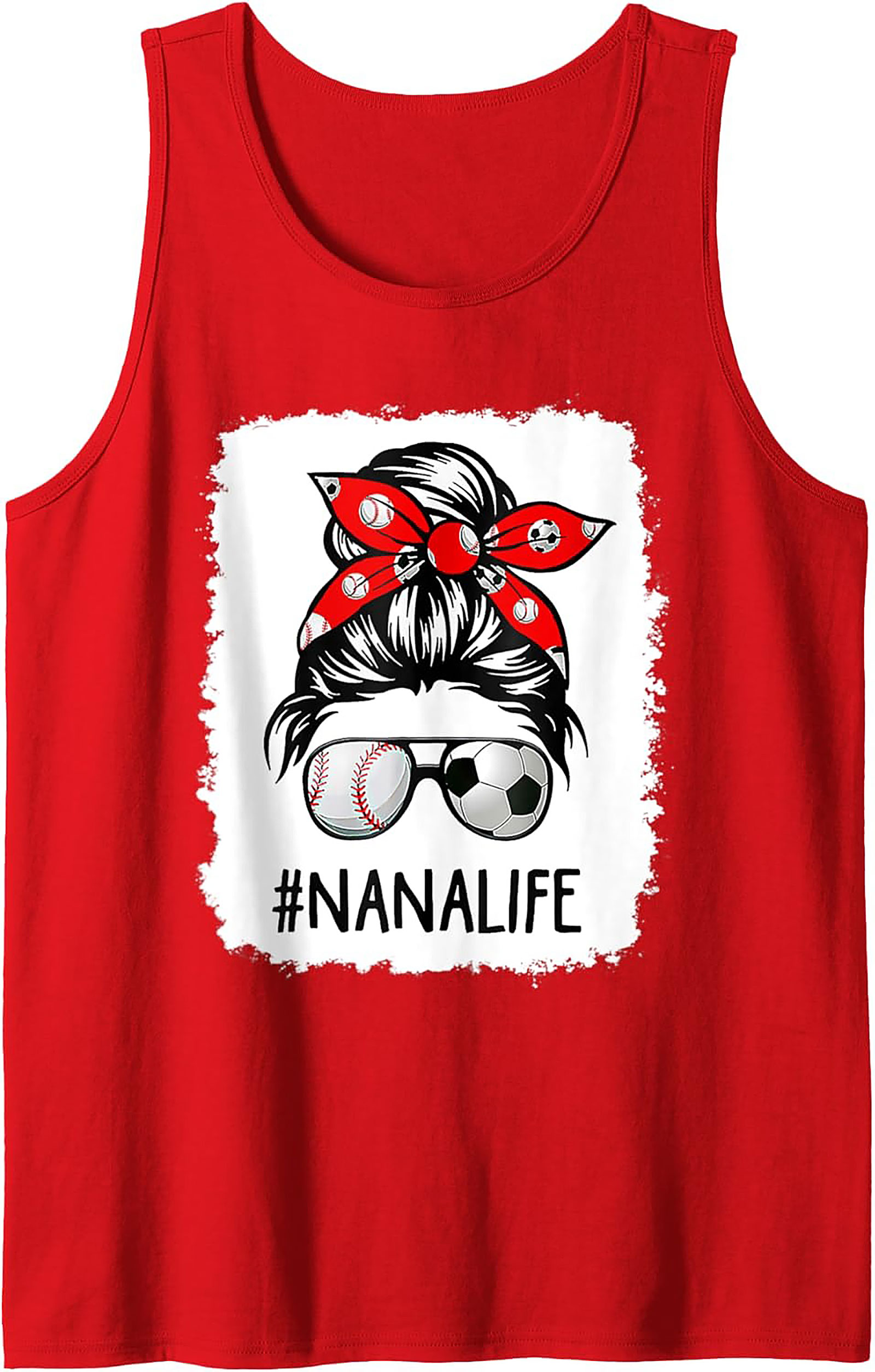 Nana Life Sports Graphic Tank Top Baseball Soccer Grandma Gift