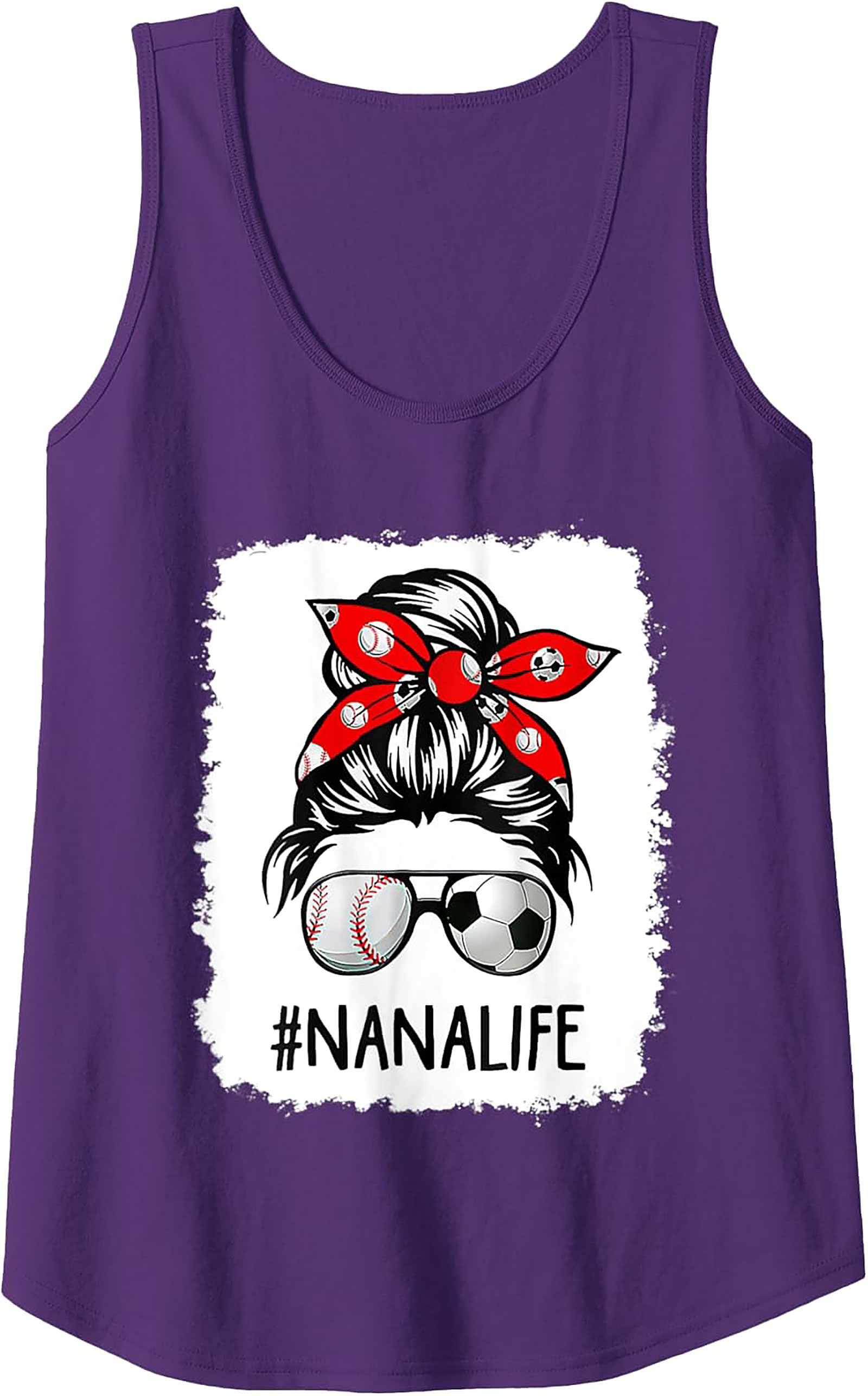 Nana Life Sports Graphic Tank Top Baseball Soccer Grandma Gift