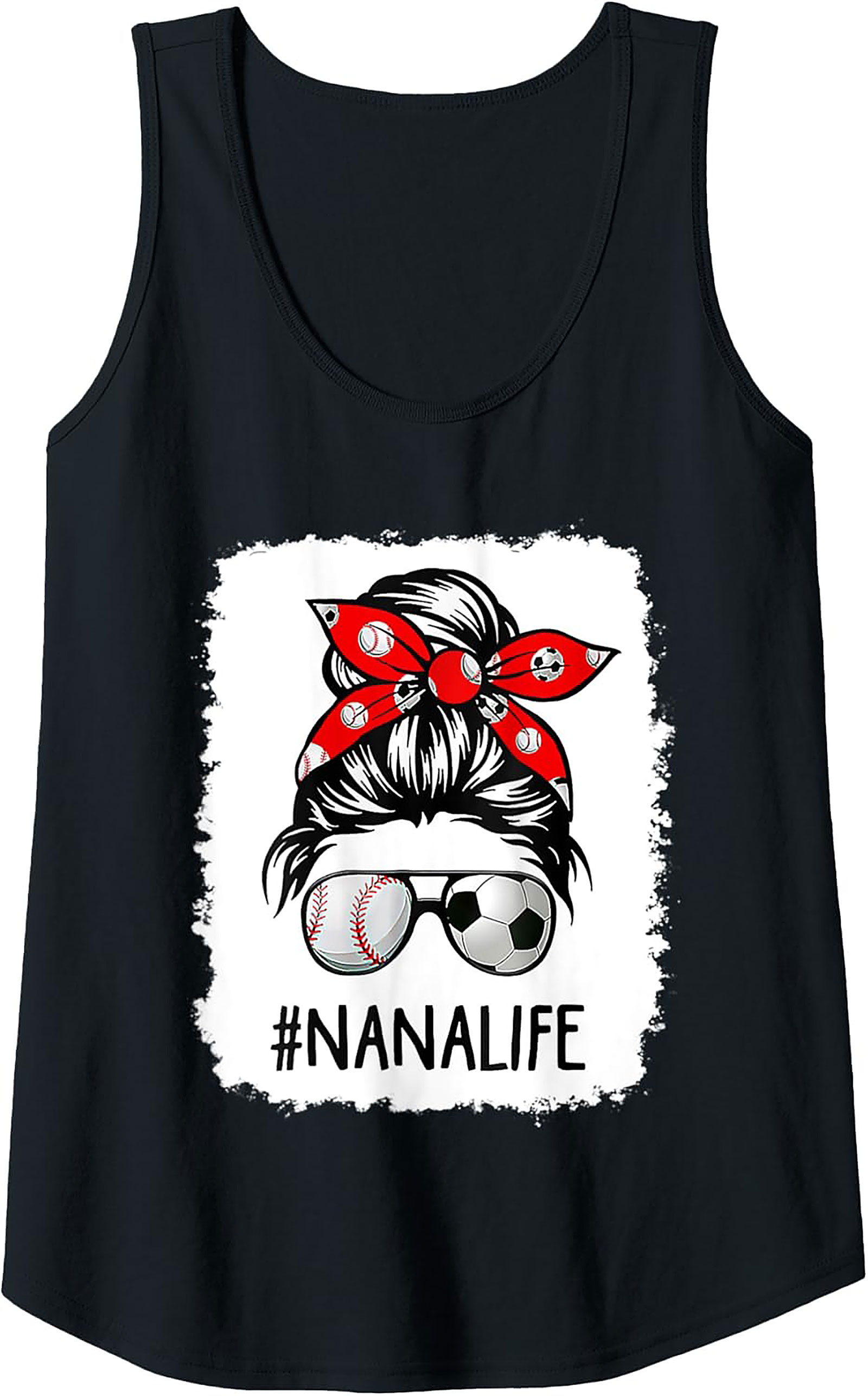 Nana Life Sports Graphic Tank Top Baseball Soccer Grandma Gift