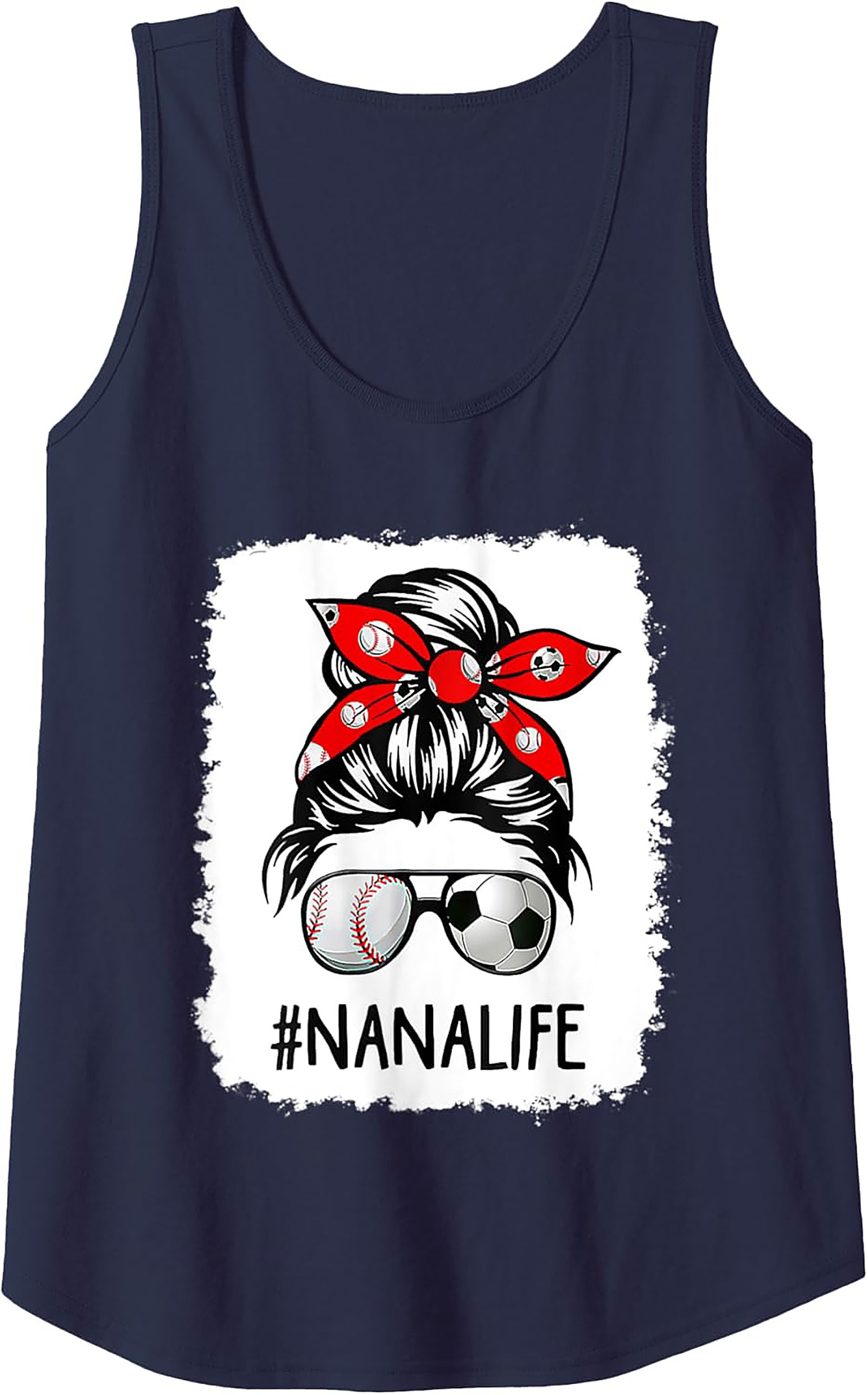 Nana Life Sports Graphic Tank Top Baseball Soccer Grandma Gift