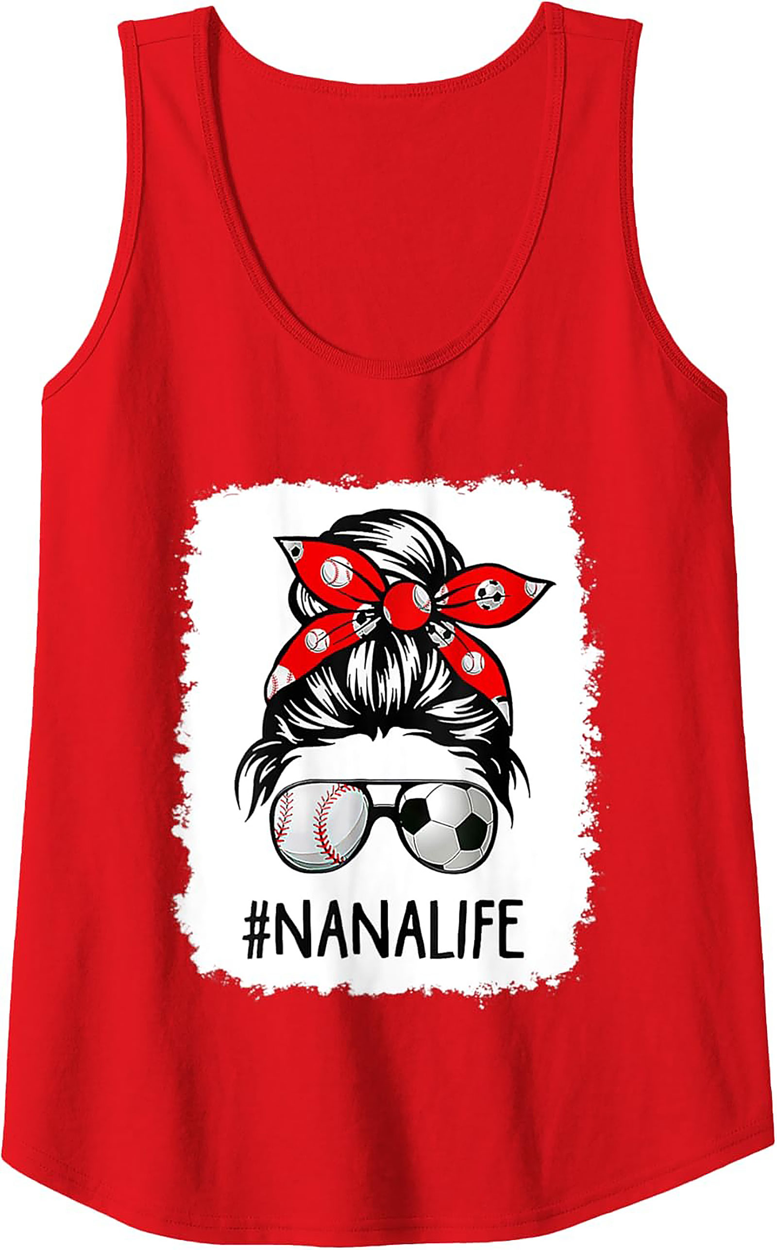 Nana Life Sports Graphic Tank Top Baseball Soccer Grandma Gift