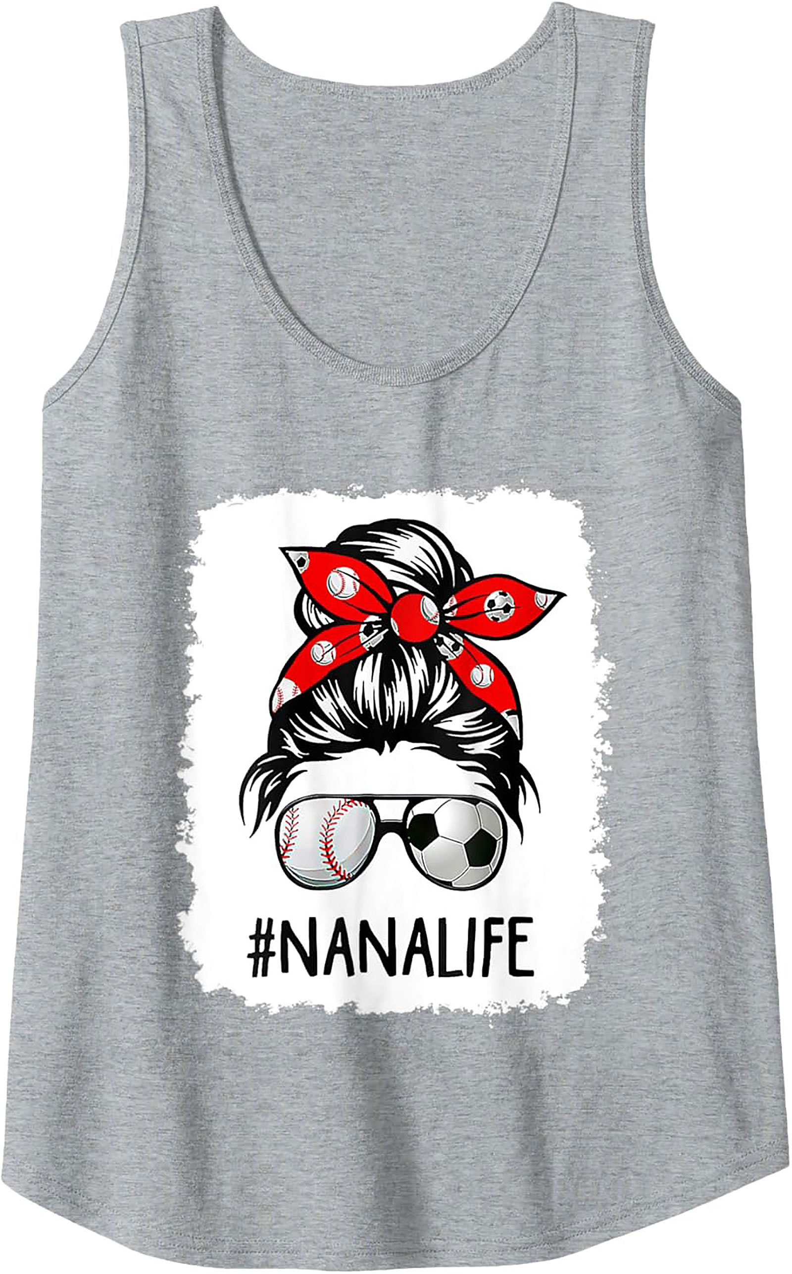 Nana Life Sports Graphic Tank Top Baseball Soccer Grandma Gift
