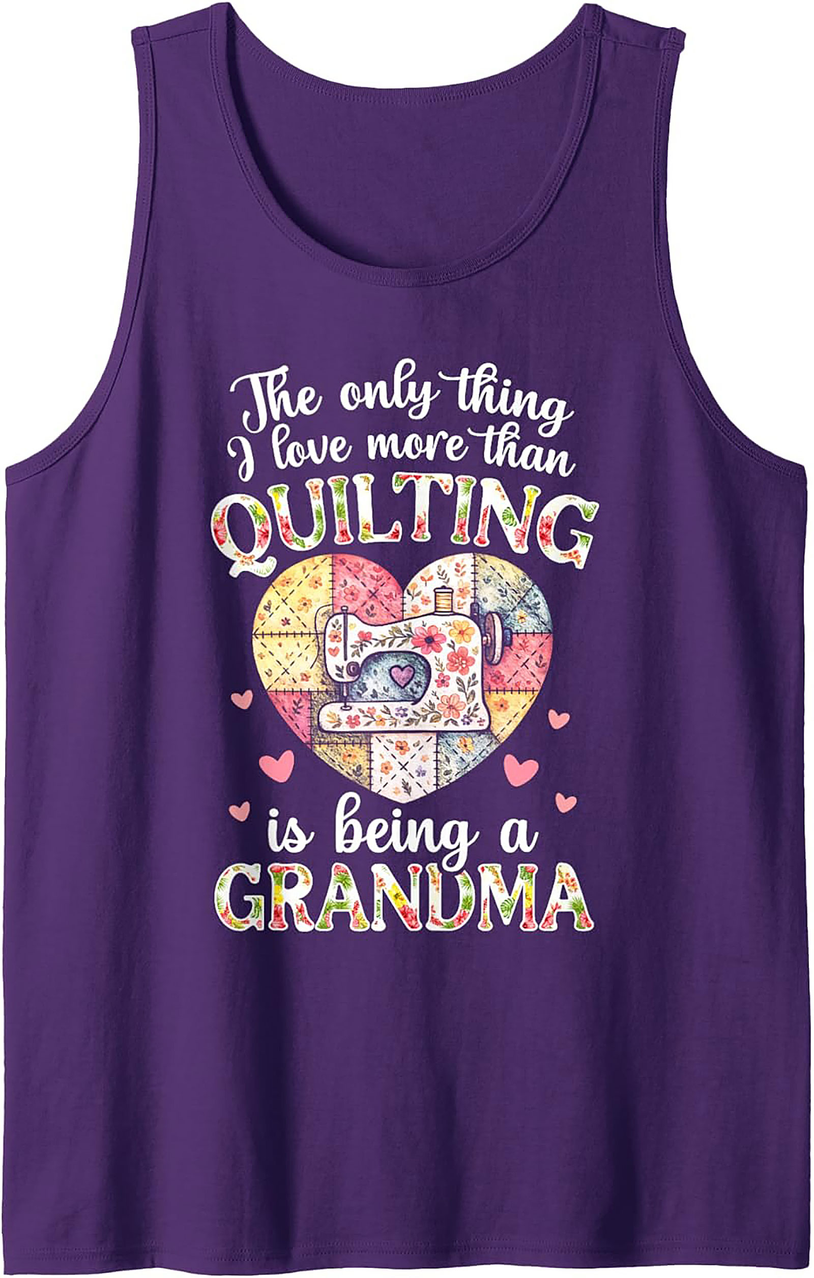Quilting Grandma Tank Top Breathable Summer Sleeveless Shirt