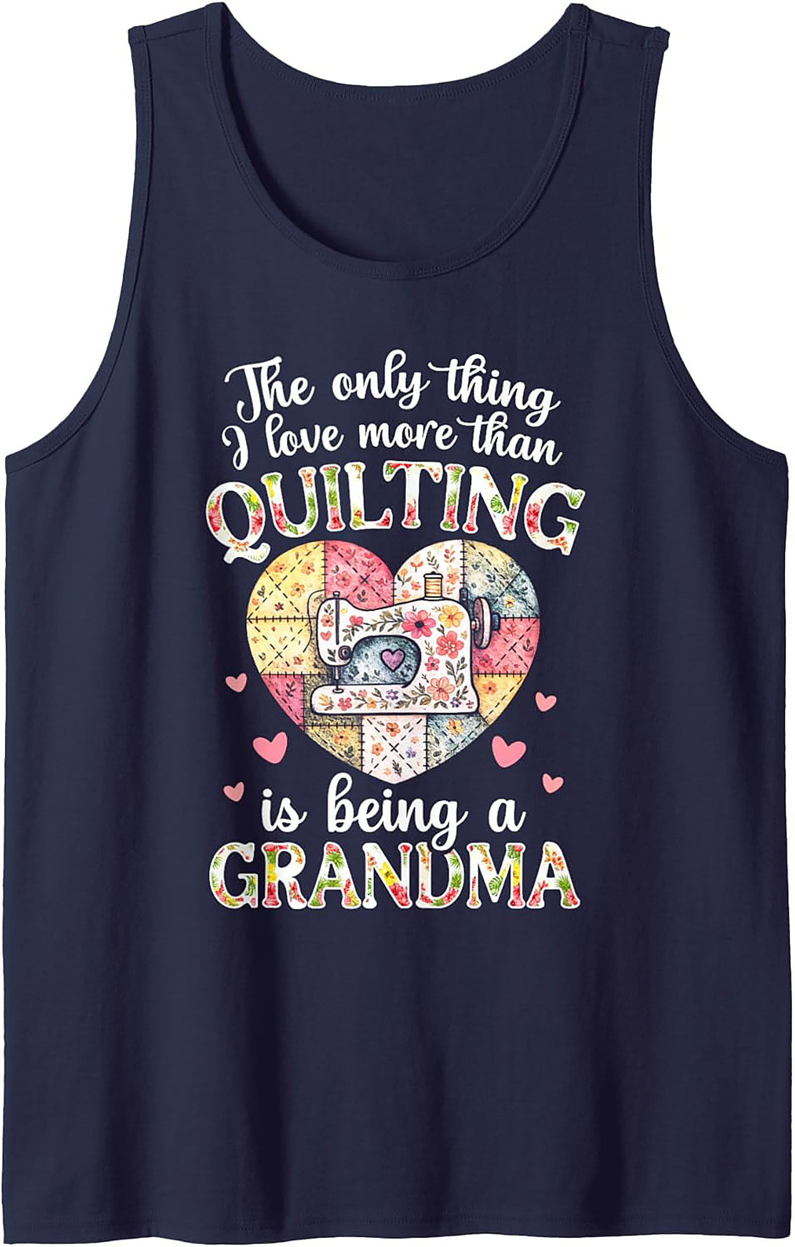 Quilting Grandma Tank Top Breathable Summer Sleeveless Shirt