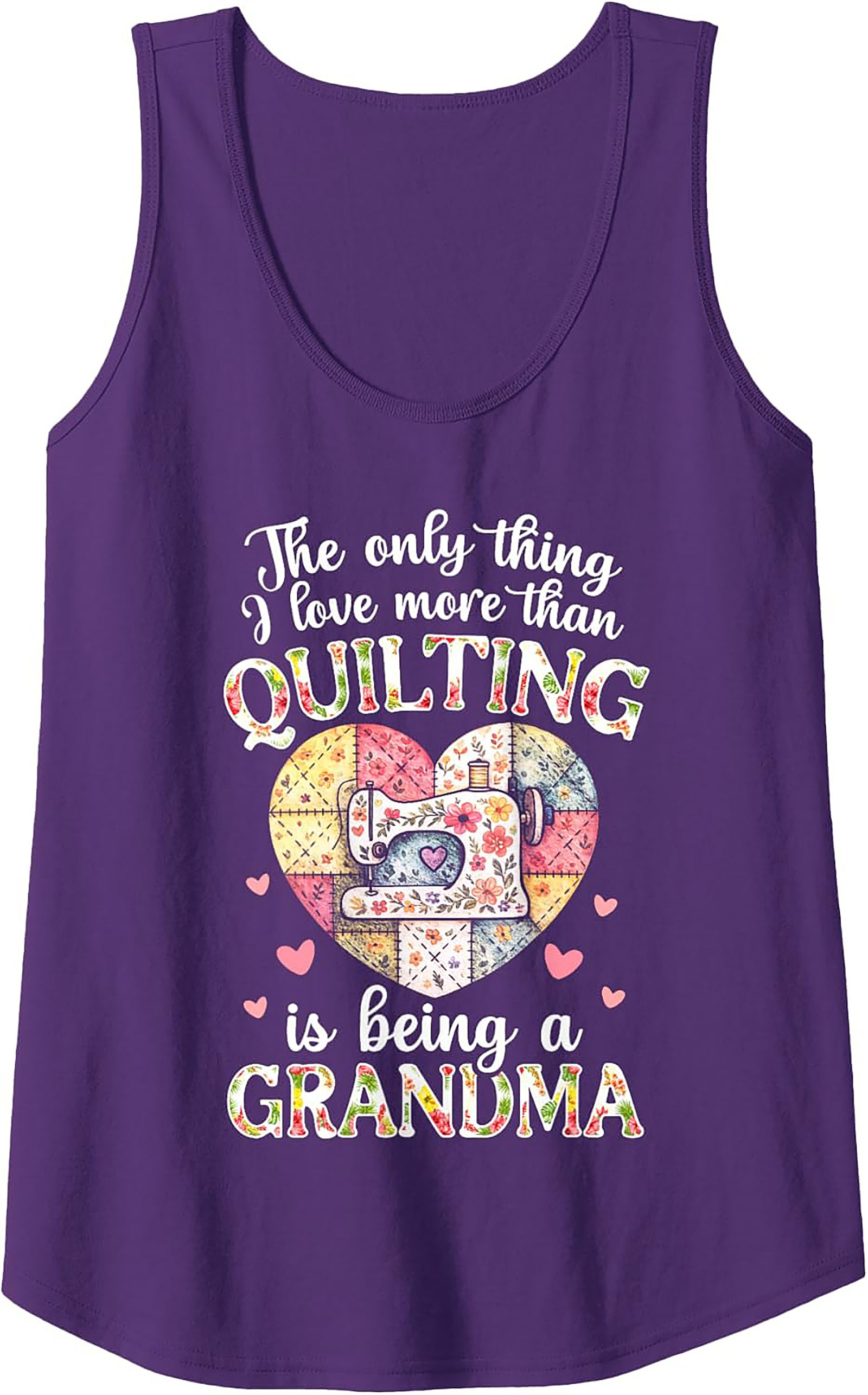 Quilting Grandma Tank Top Breathable Summer Sleeveless Shirt