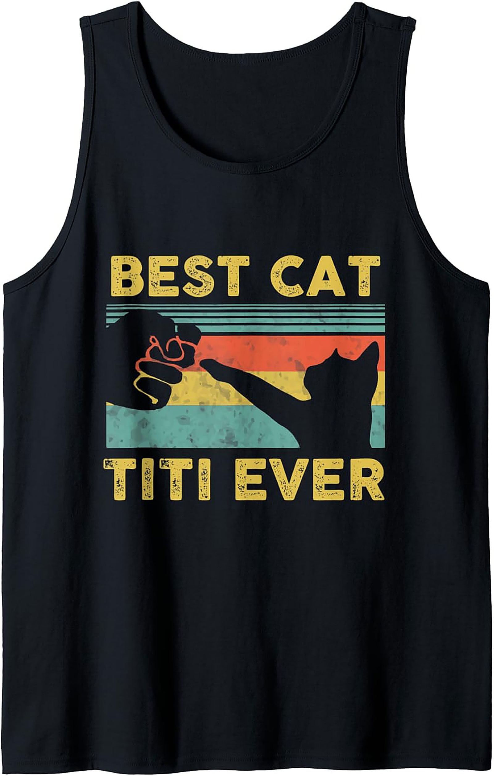 Best Cat Titi Ever Retro Graphic Tank Top Summer Wear