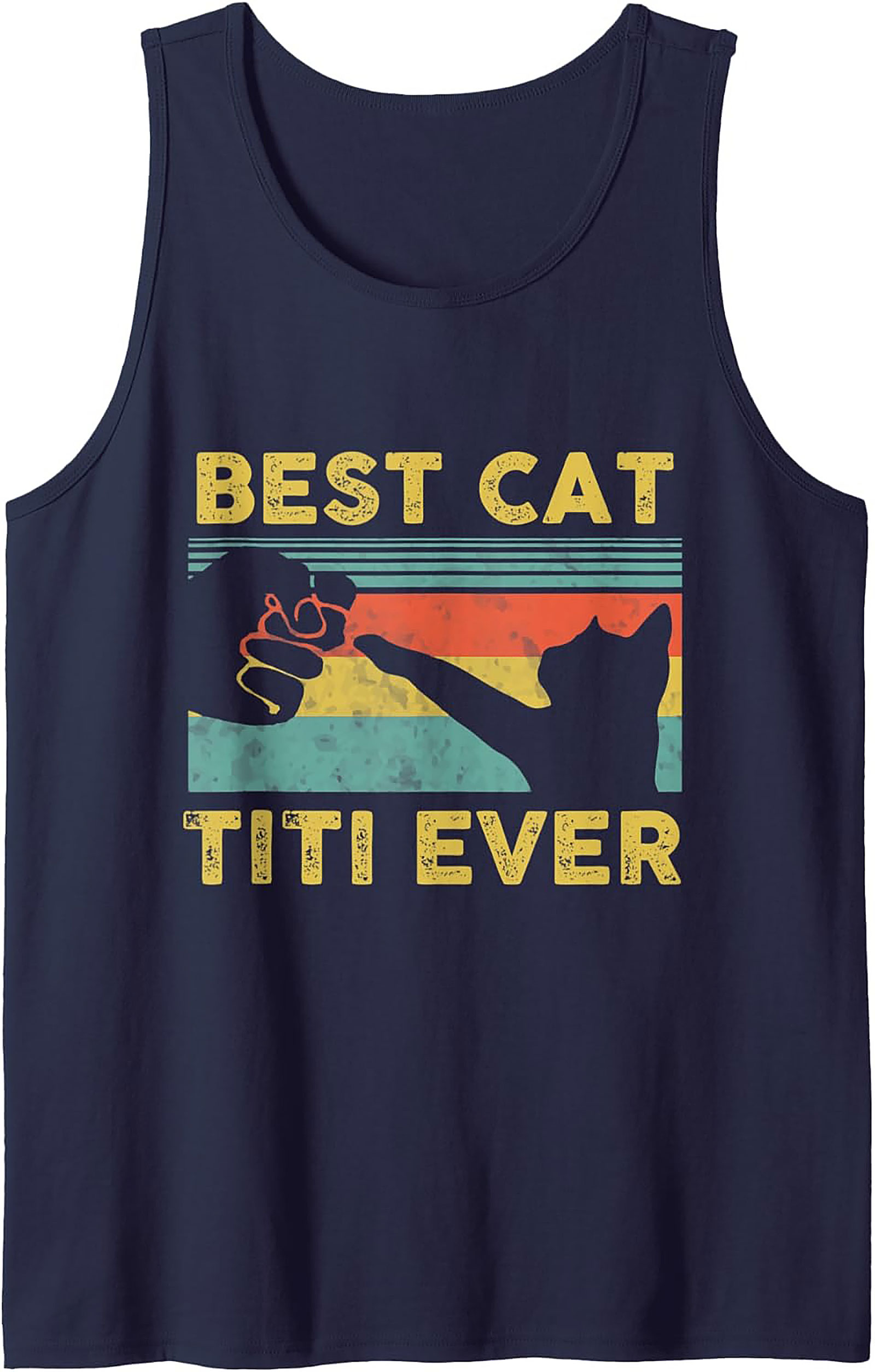 Best Cat Titi Ever Retro Graphic Tank Top Summer Wear