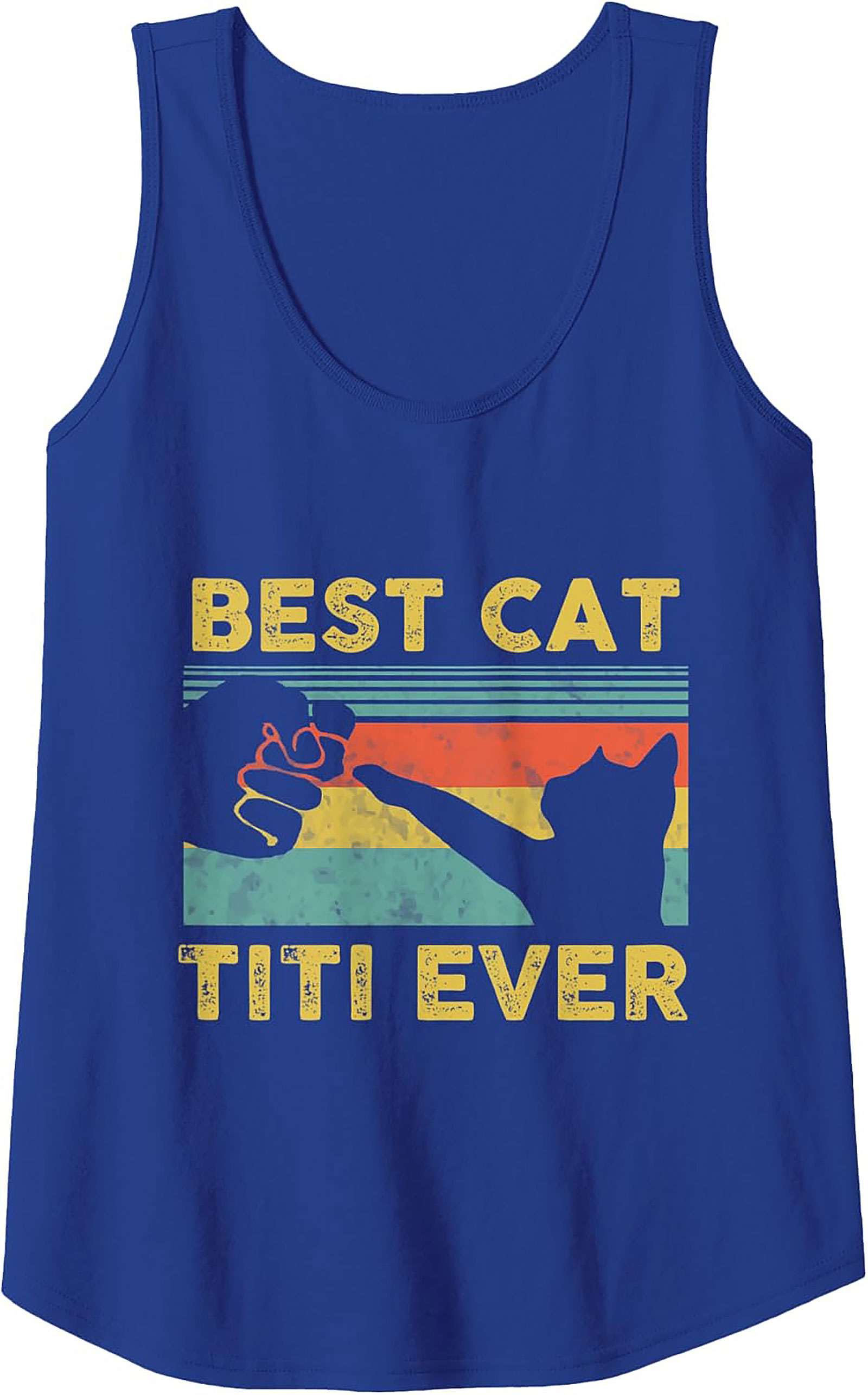 Best Cat Titi Ever Retro Graphic Tank Top Summer Wear