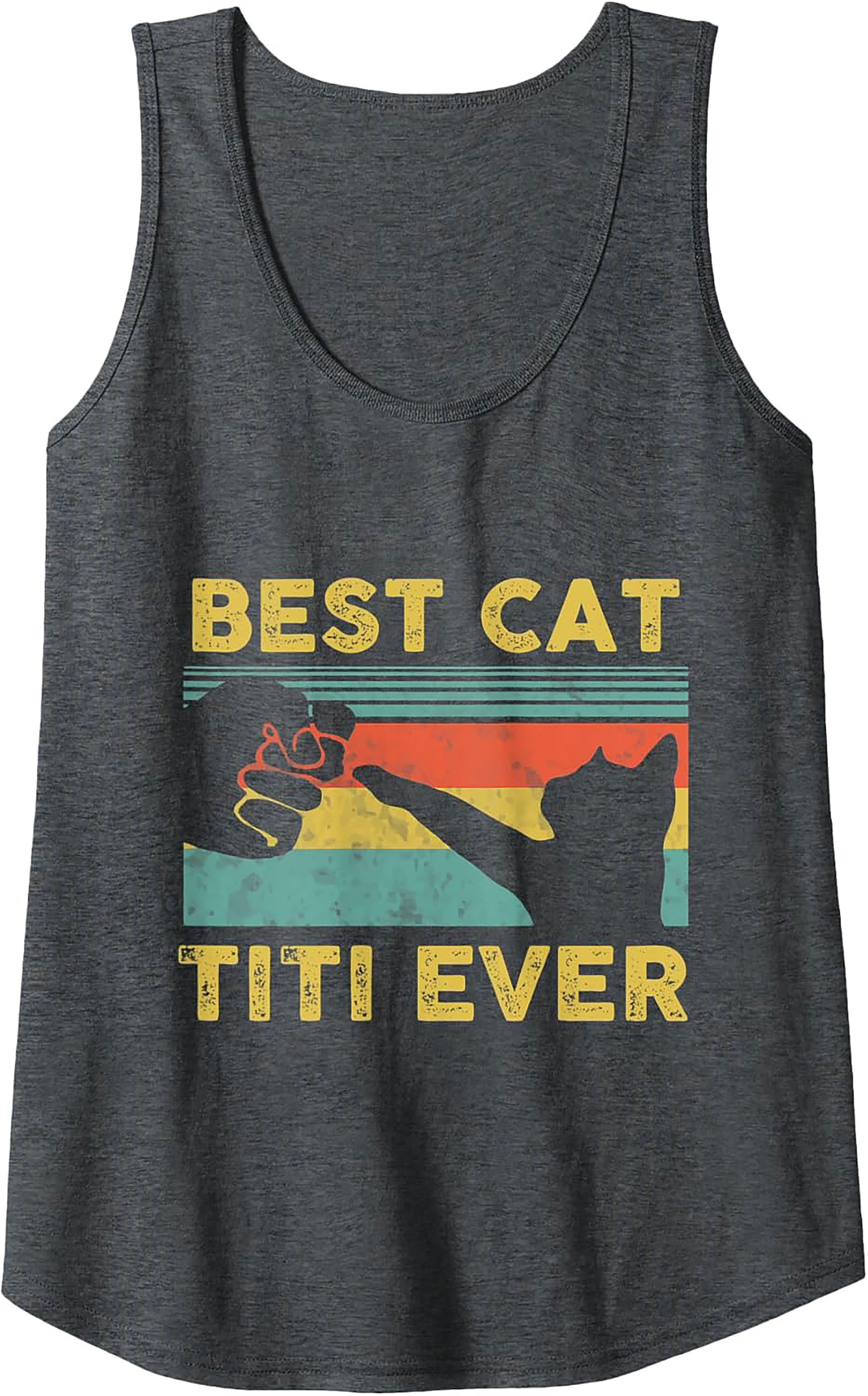 Best Cat Titi Ever Retro Graphic Tank Top Summer Wear
