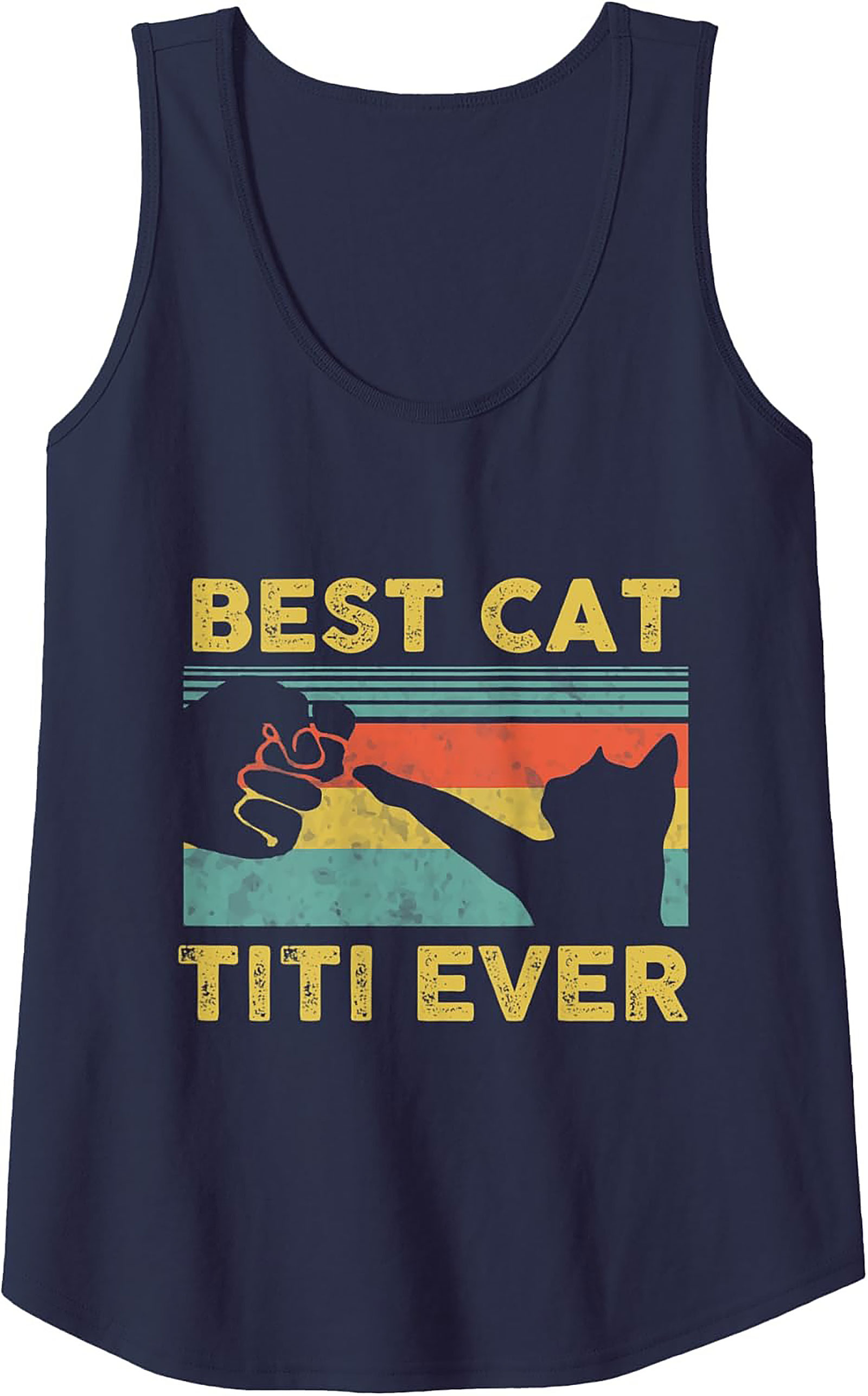 Best Cat Titi Ever Retro Graphic Tank Top Summer Wear