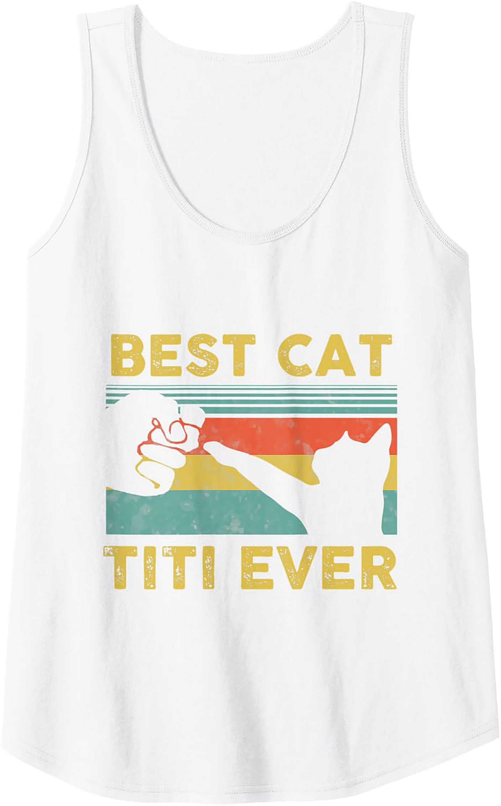 Best Cat Titi Ever Retro Graphic Tank Top Summer Wear
