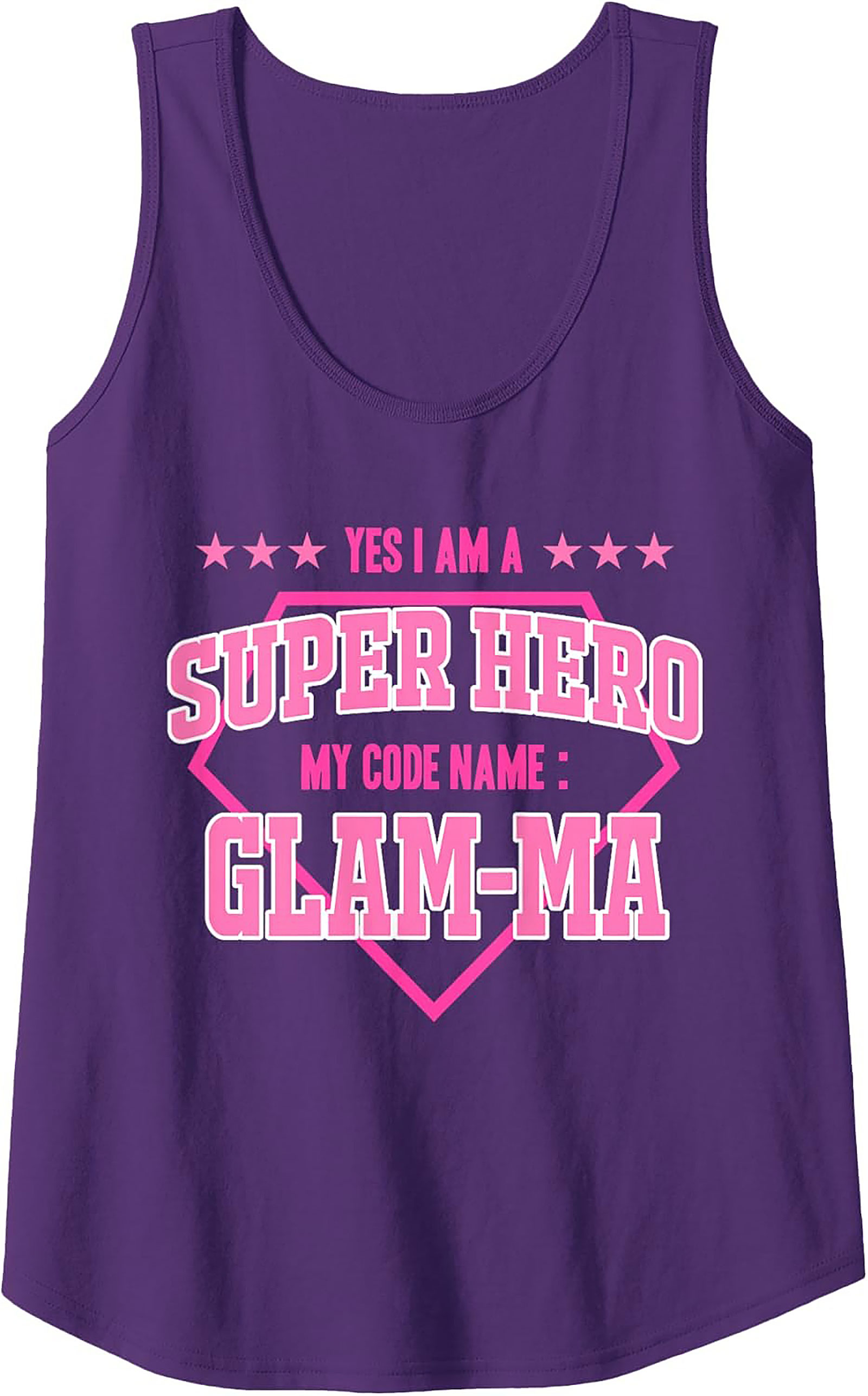 Glam-Ma Super Hero Graphic Tank Perfect Grandma Gift
