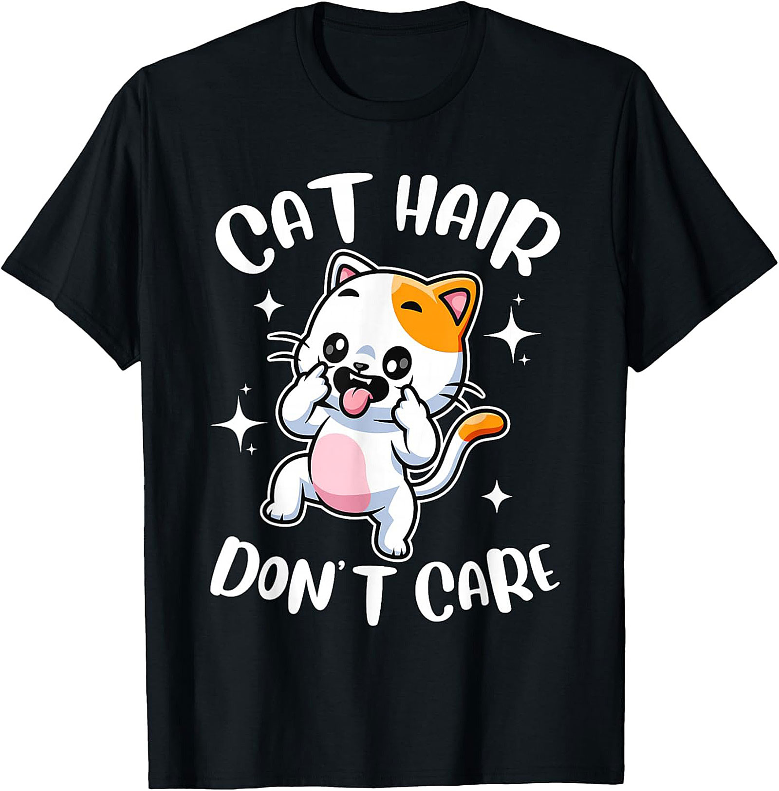 Funny Cat Hair T-shirt Cute Kitty Graphic Tee Gift