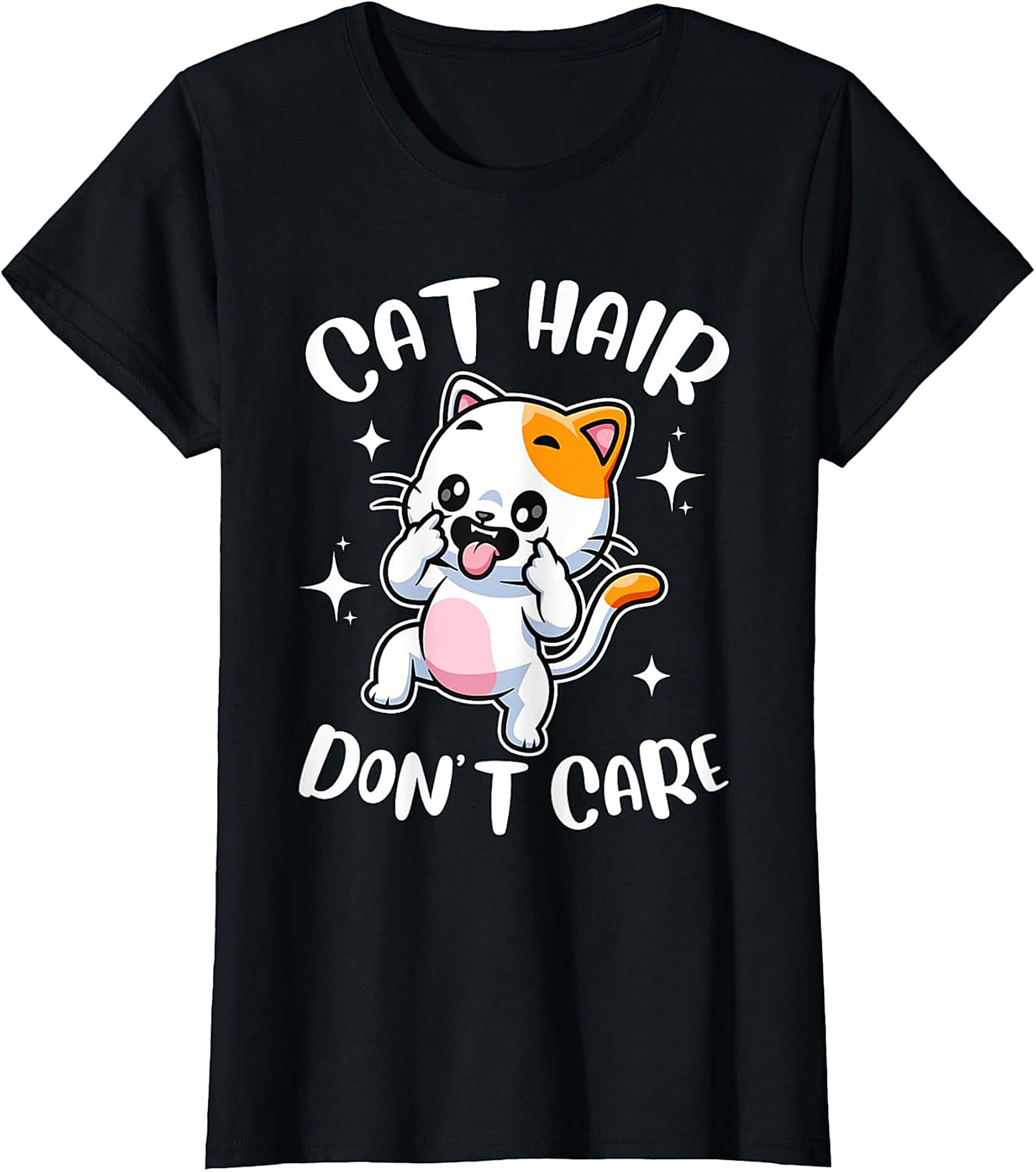 Funny Cat Hair T-shirt Cute Kitty Graphic Tee Gift