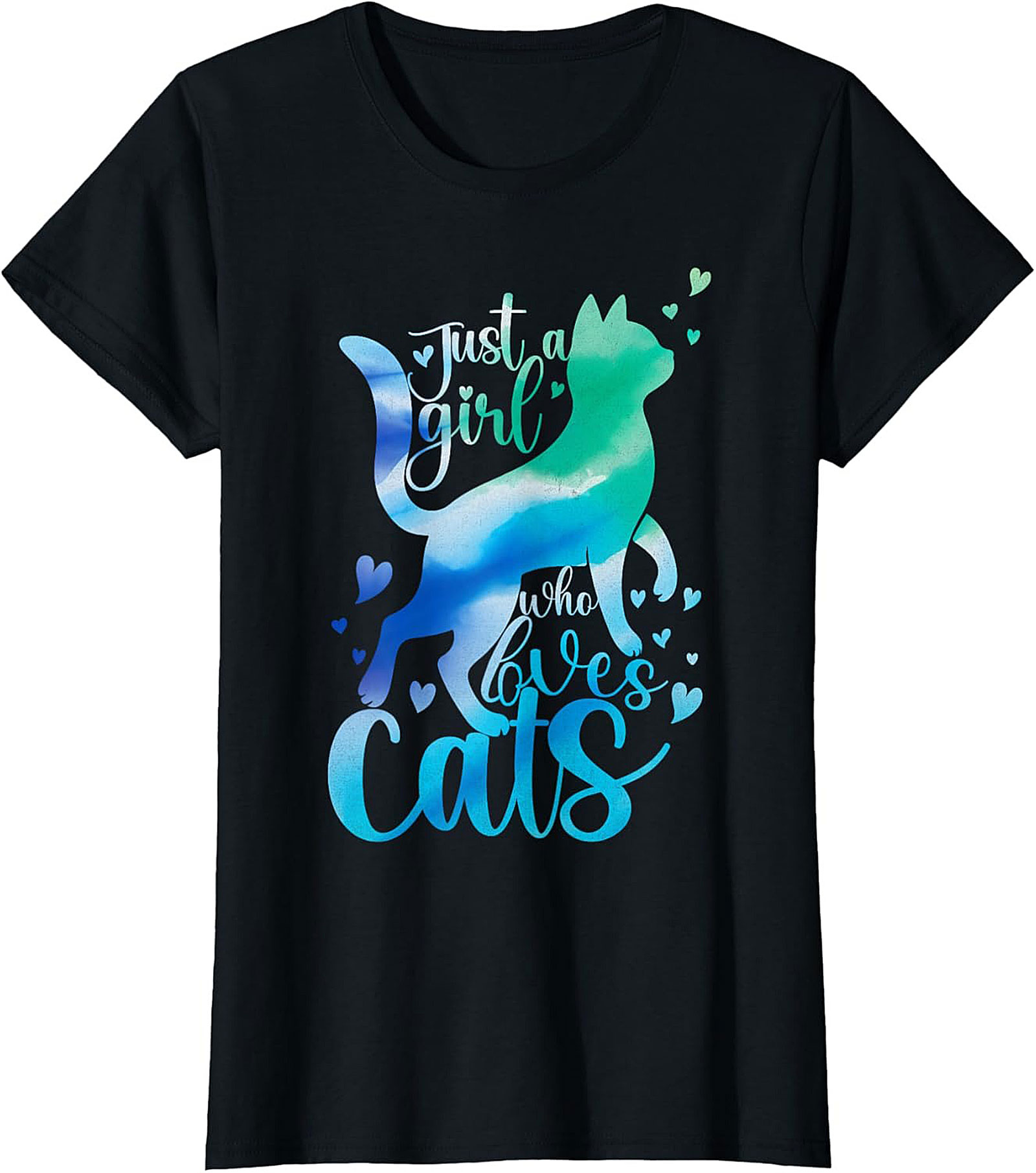 Just a Girl Who Loves Cats Shirt Cat Lover Graphic Tee