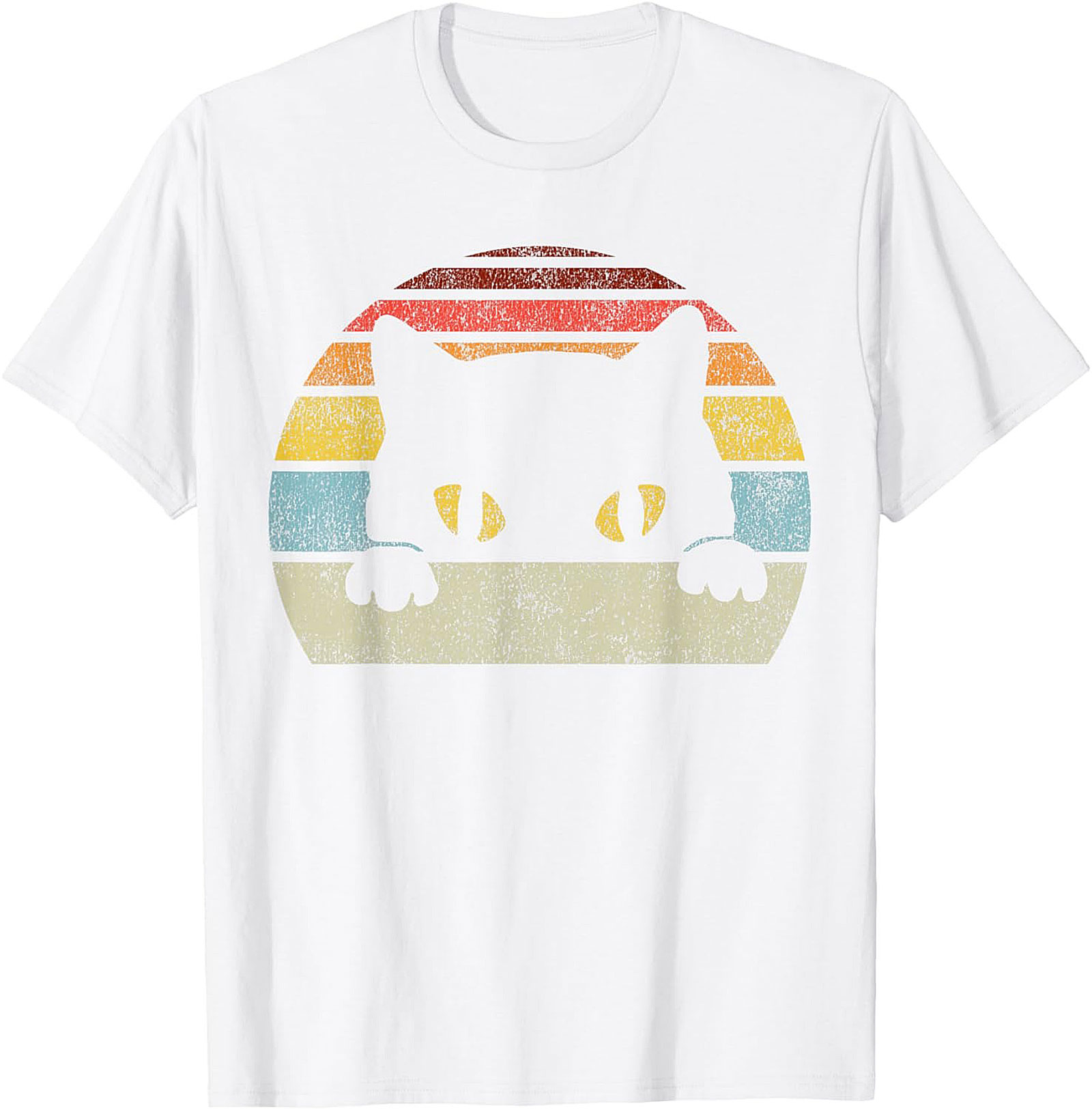 Vintage Cat Silhouette T-shirt Retro Graphic Tee Gift