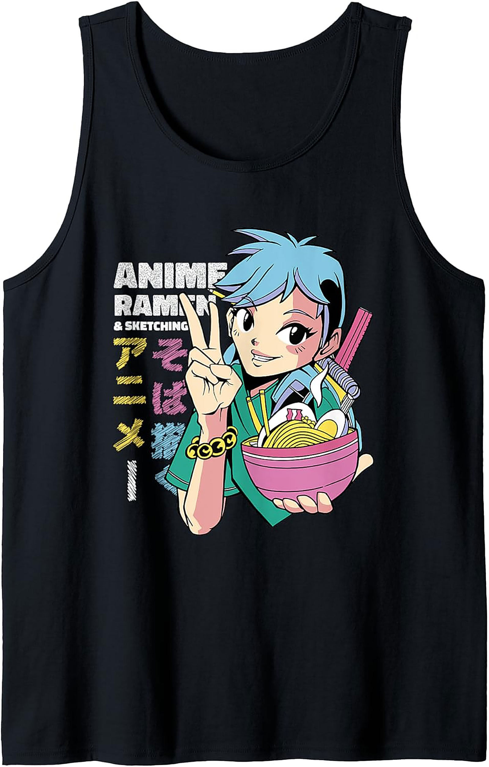 Anime Ramen Graphic Tank | Unisex Summer Sleeveless Shirt