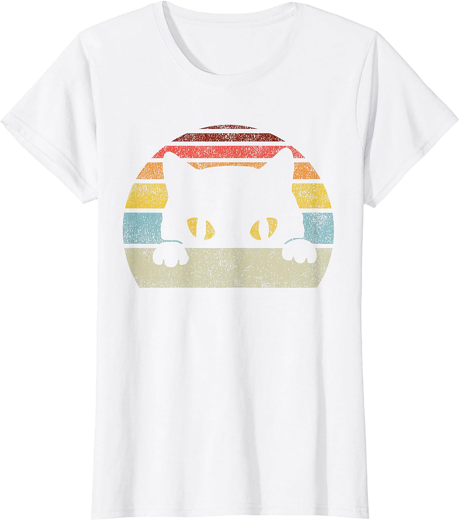 Vintage Cat Silhouette T-shirt Retro Graphic Tee Gift