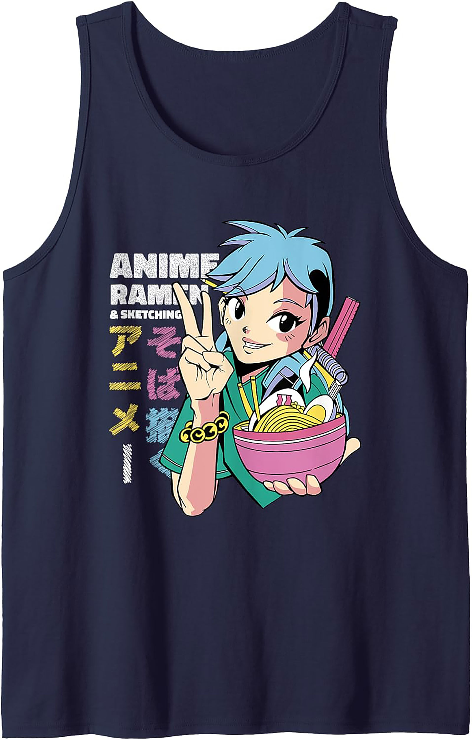 Anime Ramen Graphic Tank | Unisex Summer Sleeveless Shirt