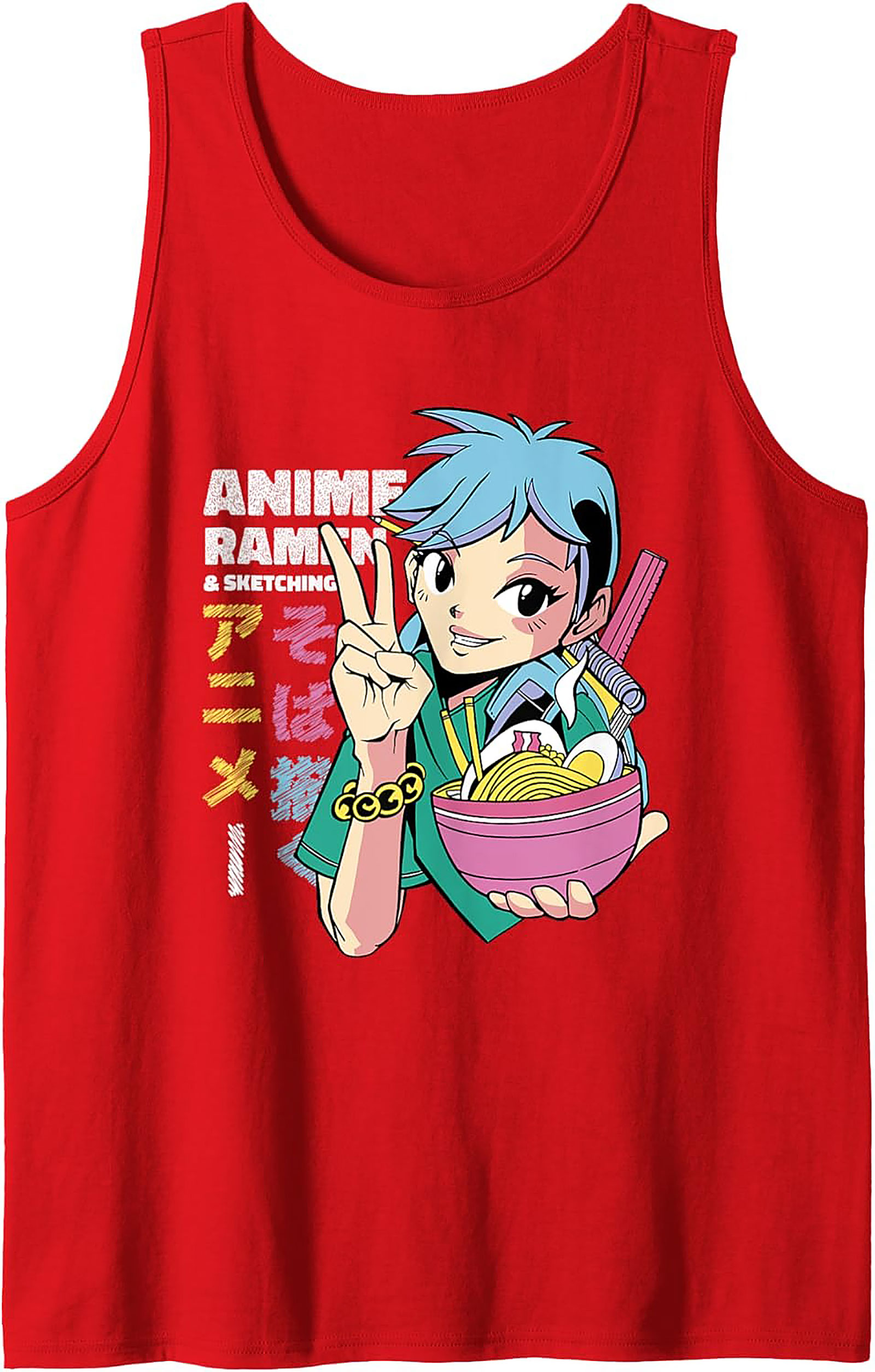 Anime Ramen Graphic Tank | Unisex Summer Sleeveless Shirt