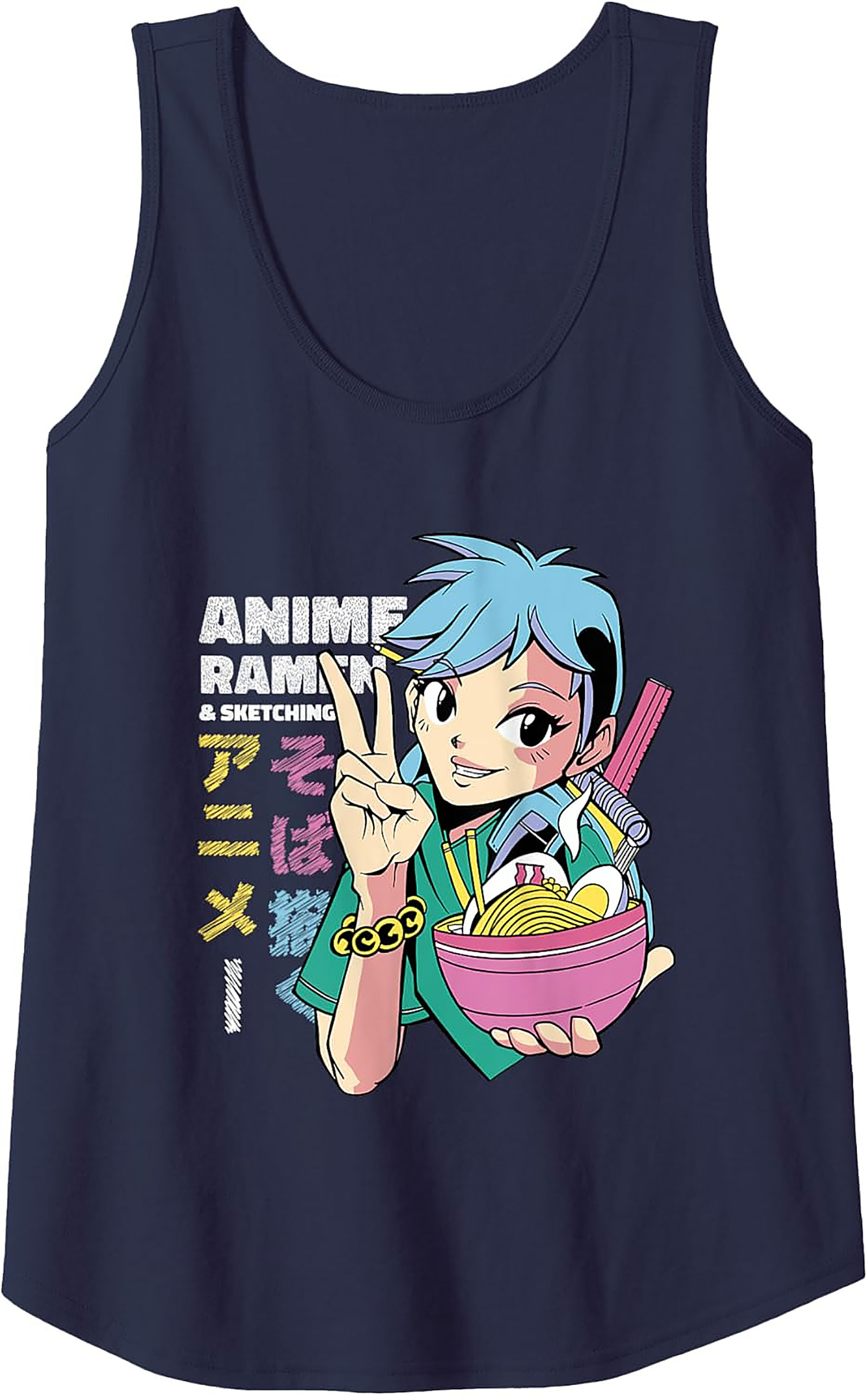 Anime Ramen Graphic Tank | Unisex Summer Sleeveless Shirt