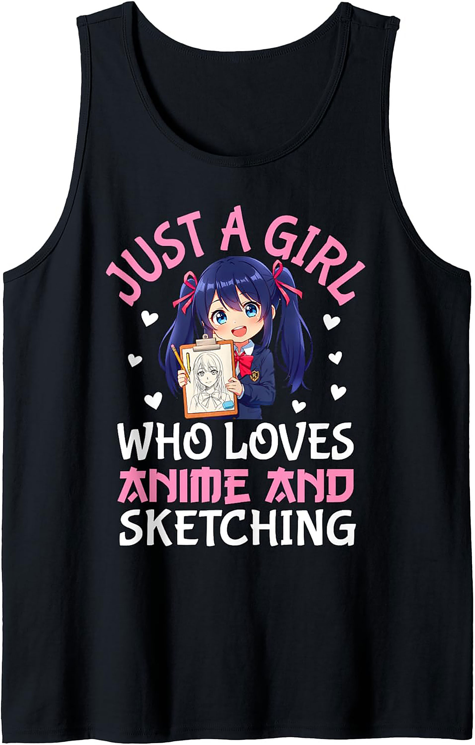 Anime Artist Graphic Tank | Just A Girl Who Loves Sketching