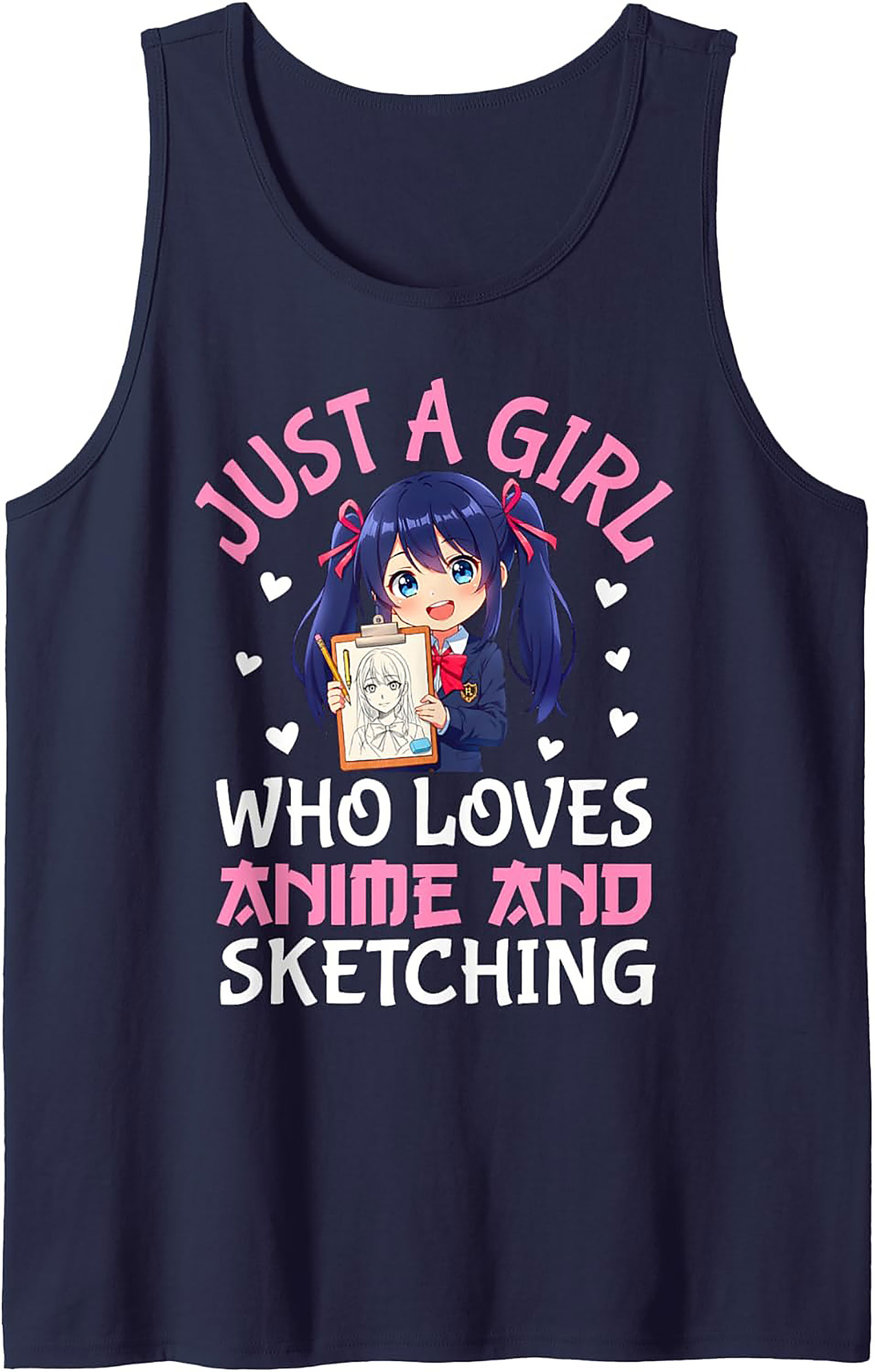 Anime Artist Graphic Tank | Just A Girl Who Loves Sketching