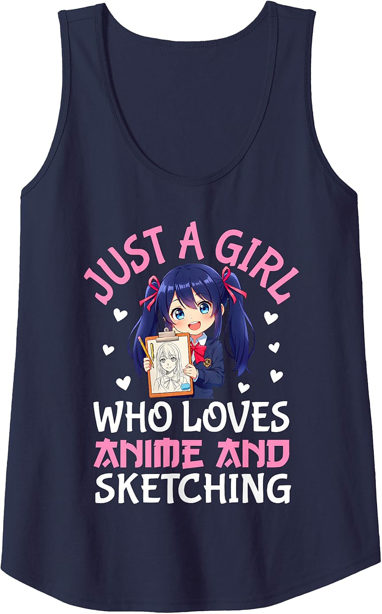 Anime Artist Graphic Tank | Just A Girl Who Loves Sketching
