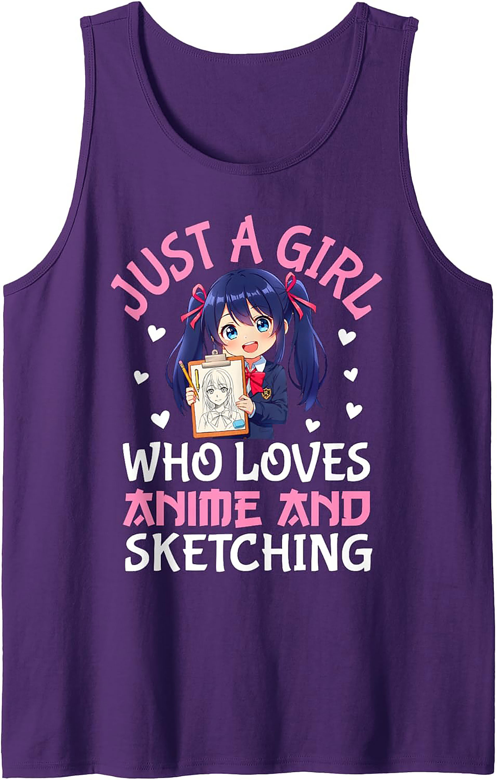 Anime Artist Graphic Tank | Just A Girl Who Loves Sketching