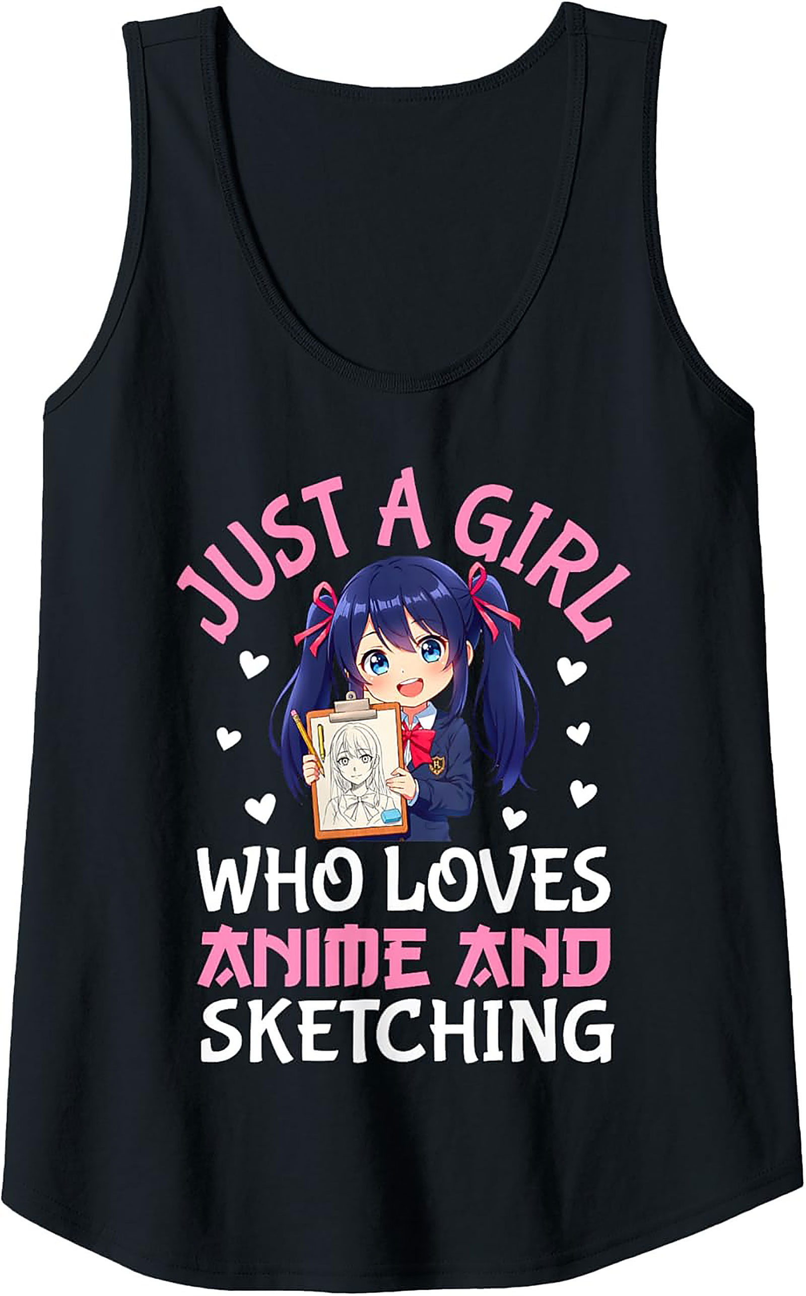 Anime Artist Graphic Tank | Just A Girl Who Loves Sketching