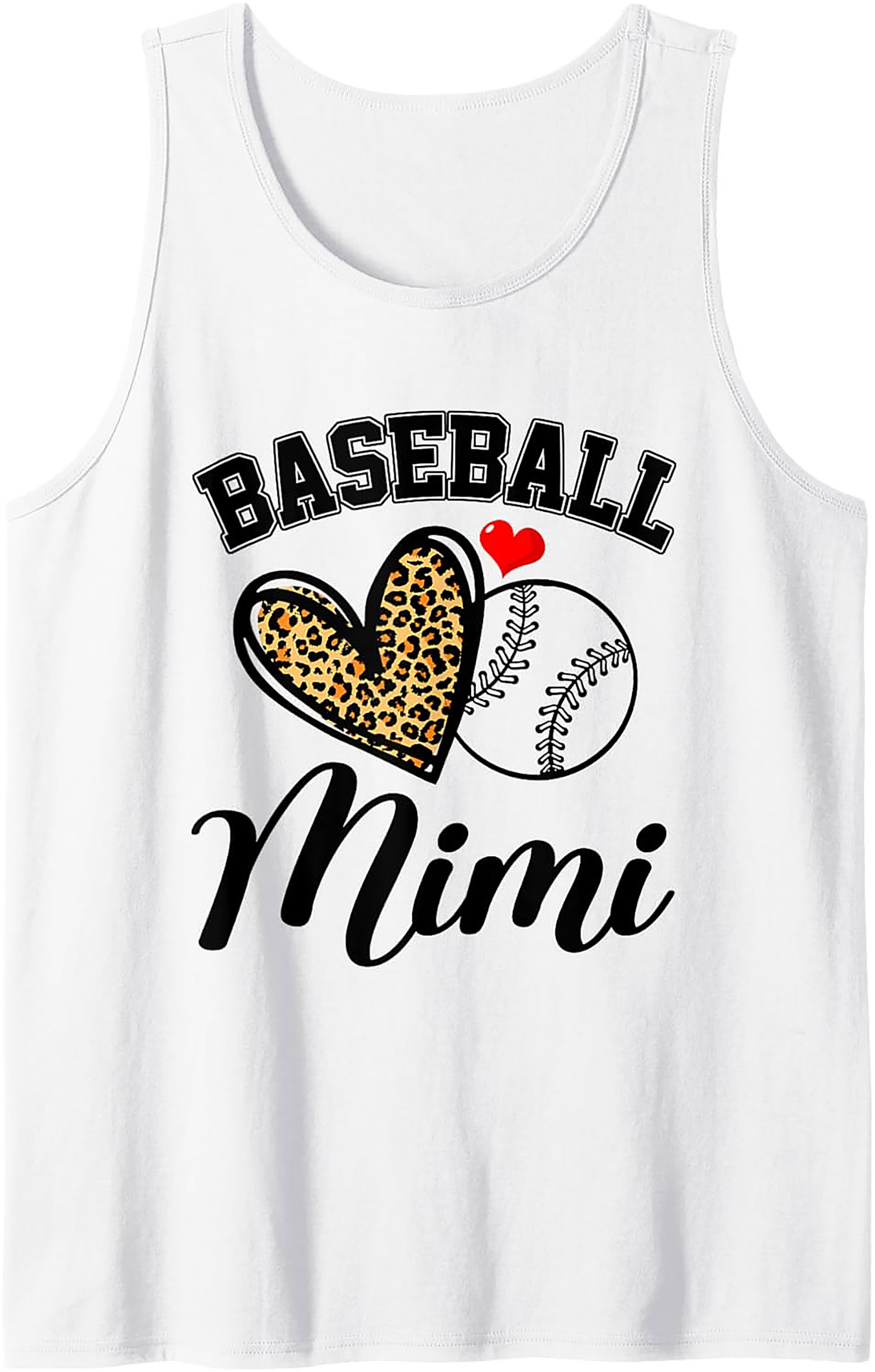 Baseball Mimi Tank Top Leopard Print Graphic Tank