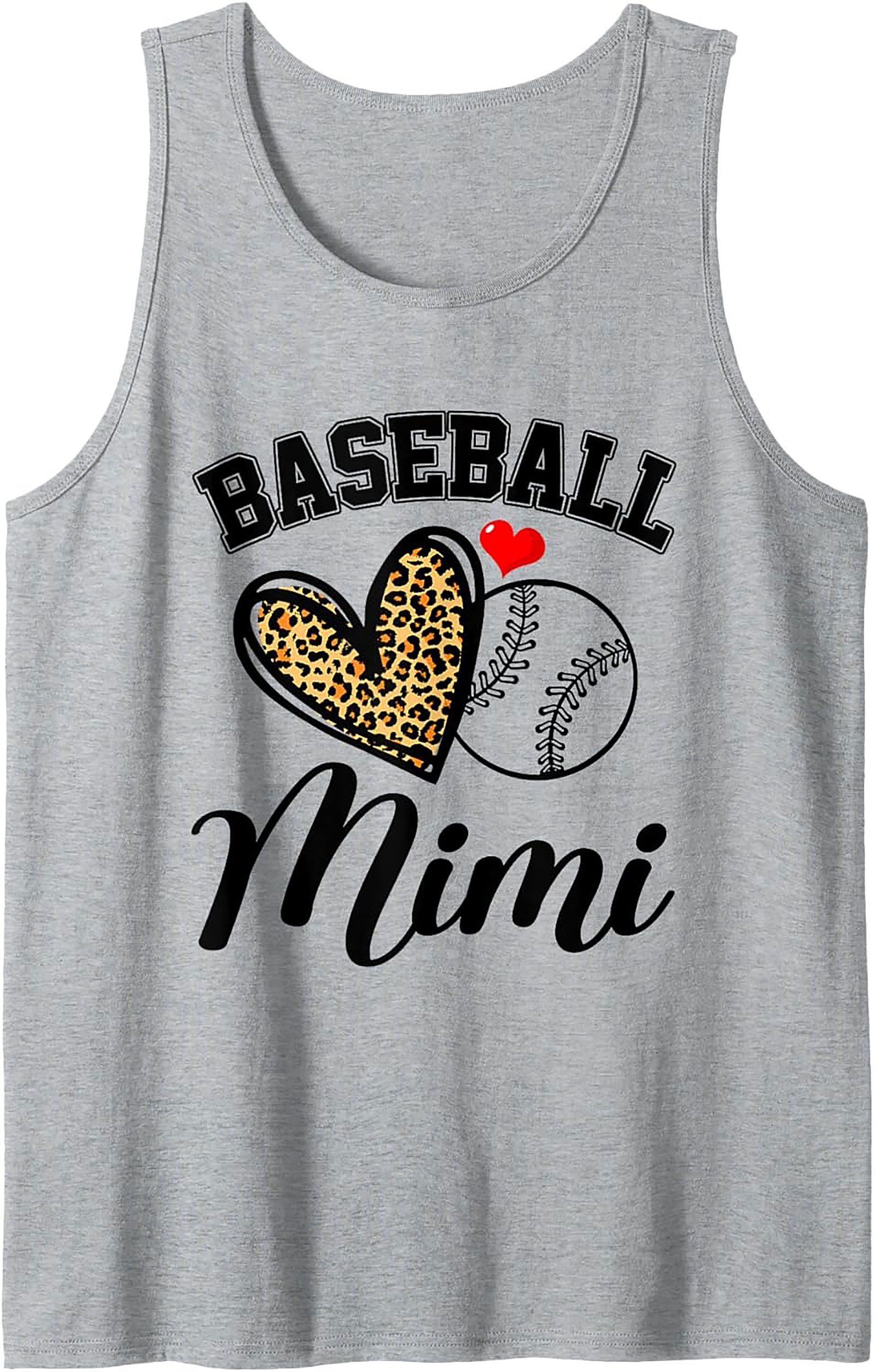 Baseball Mimi Tank Top Leopard Print Graphic Tank